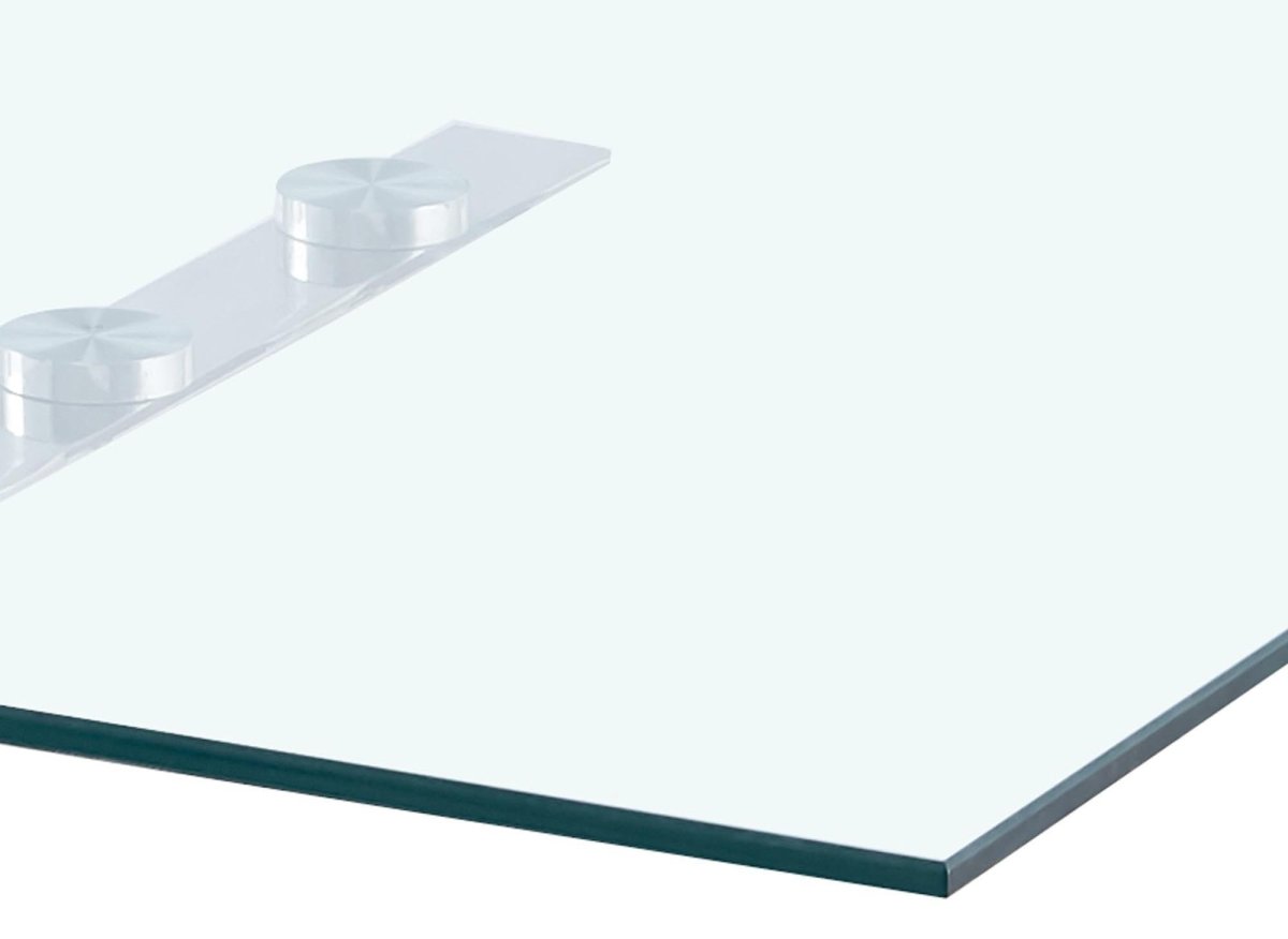 Table basse rectangulaire design avec pieds géométrique argentés NELLA - DécoInParis