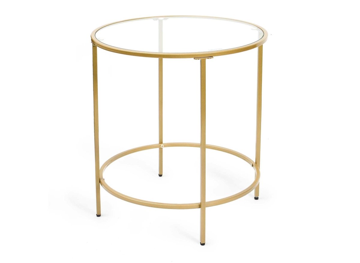 Table basse ronde en verre et métal OLIVE - DécoInParis