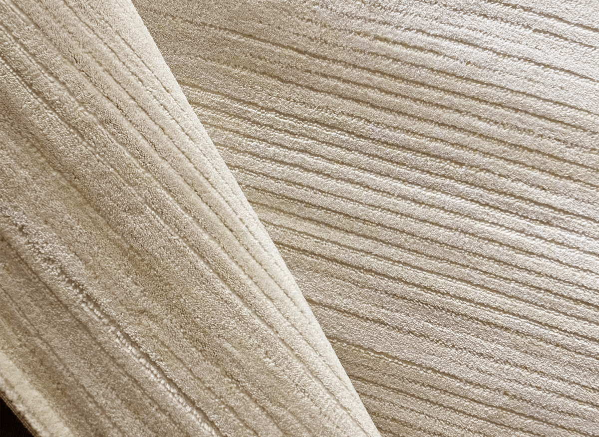 Tapis beige à effet striée 160 x 230 cm LATTE - DécoInParis