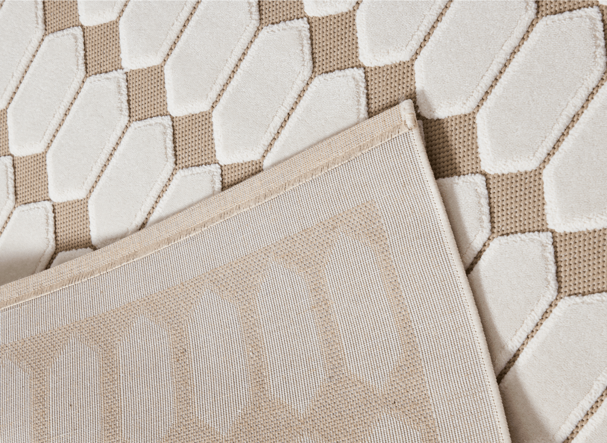 Tapis beige à motifs hexagonal 200 x 290 cm KELVYN - DécoInParis