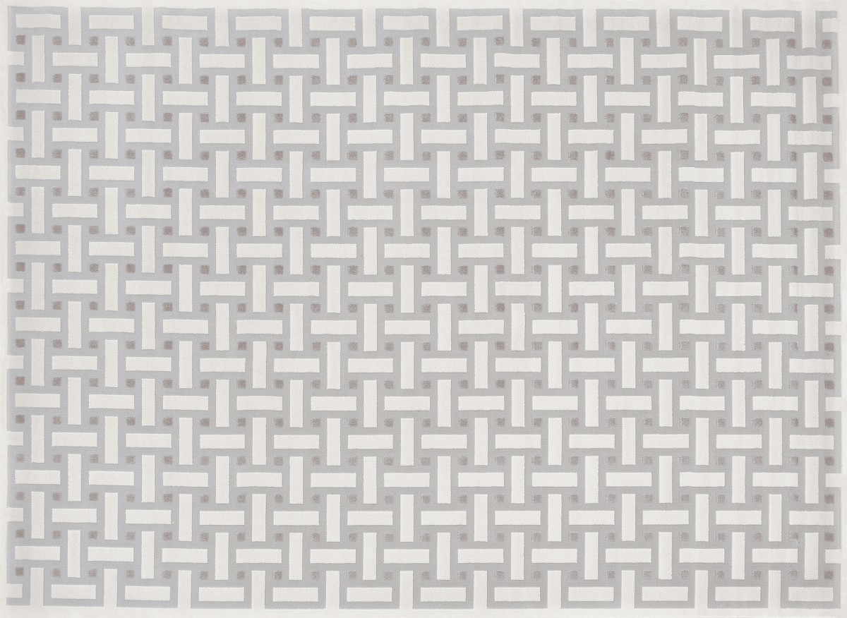 Tapis beige et gris à motifs rectangulaires 160 x 230 cm LYS - DécoInParis