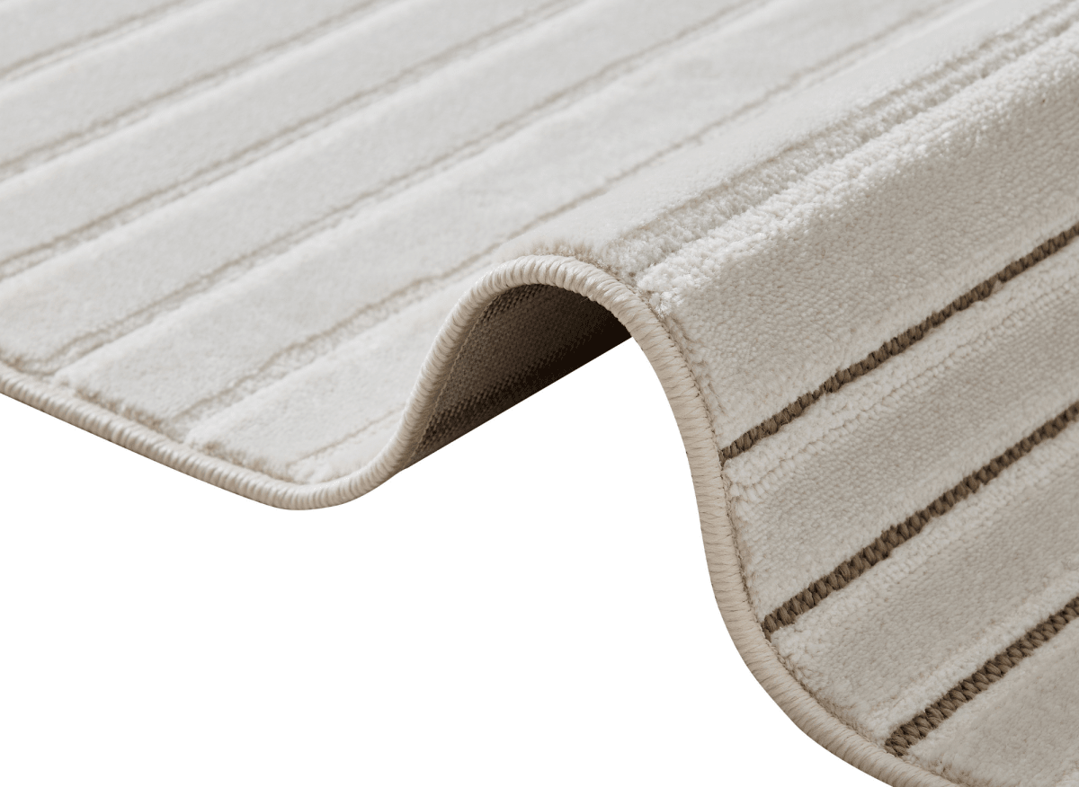 Tapis blanc écru à motifs chevrons 160 x 230 cm AMONA - DécoInParis