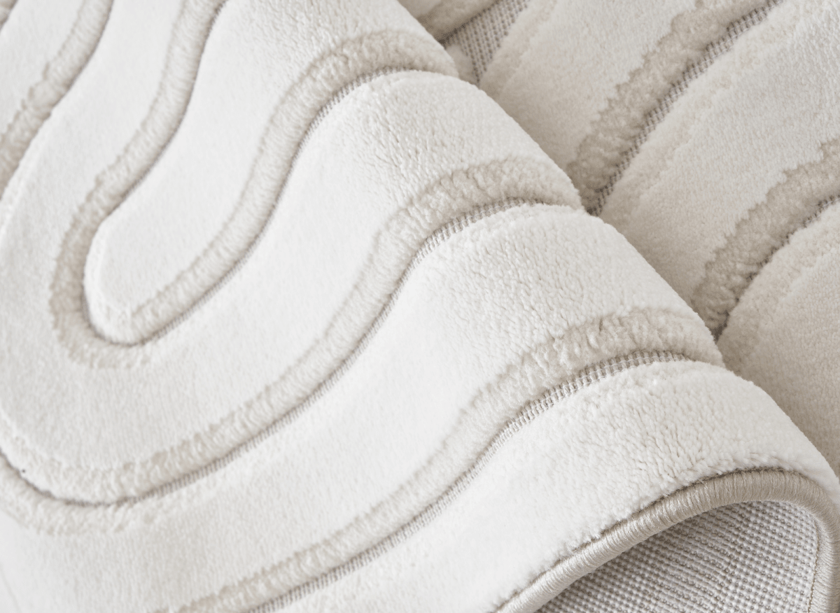 Tapis blanc écru à relief géométriques 154 x 230 cm AFINA - DécoInParis