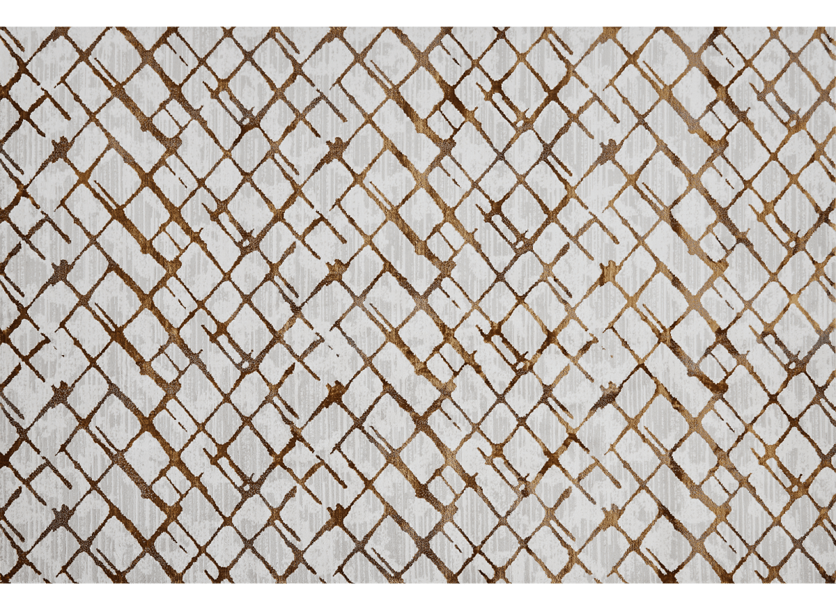 Tapis géométrique taupe et marron 160 x 230 cm LATTICE - DécoInParis
