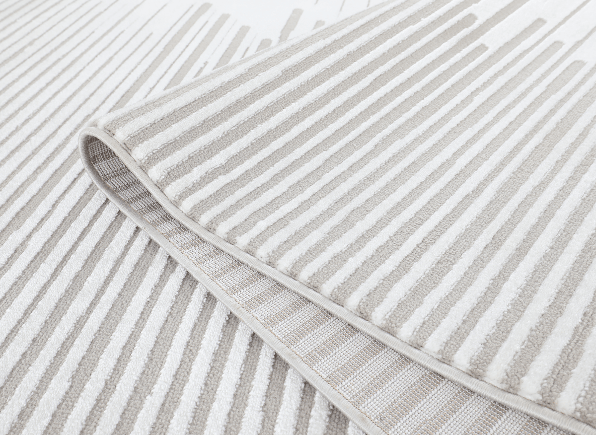 Tapis gris à lignes asymétriques 200 x 290 cm VENISE - DécoInParis