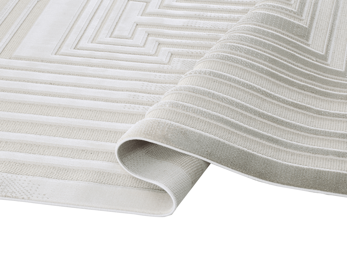 Tapis gris à motifs de lignes 160 x 230 cm PERTONA - DécoInParis