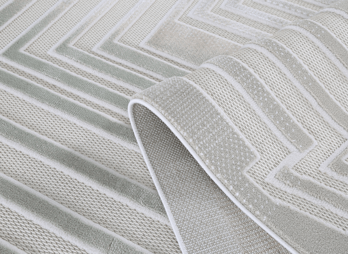 Tapis gris à motifs de lignes 200 x 290 cm PERTONA - DécoInParis