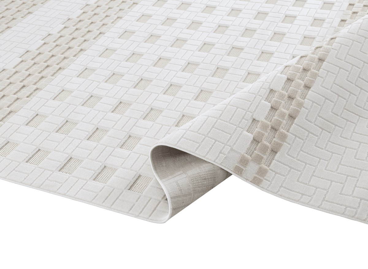 Tapis gris à motifs graphiques 160 x 230 cm ORCHIDÉE - DécoInParis