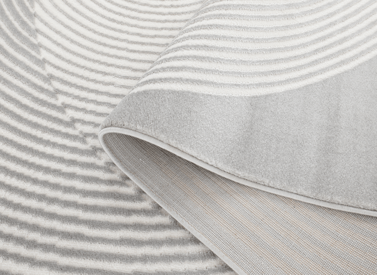 Tapis gris à motifs ronds 200 x 290 cm UTAH - DécoInParis