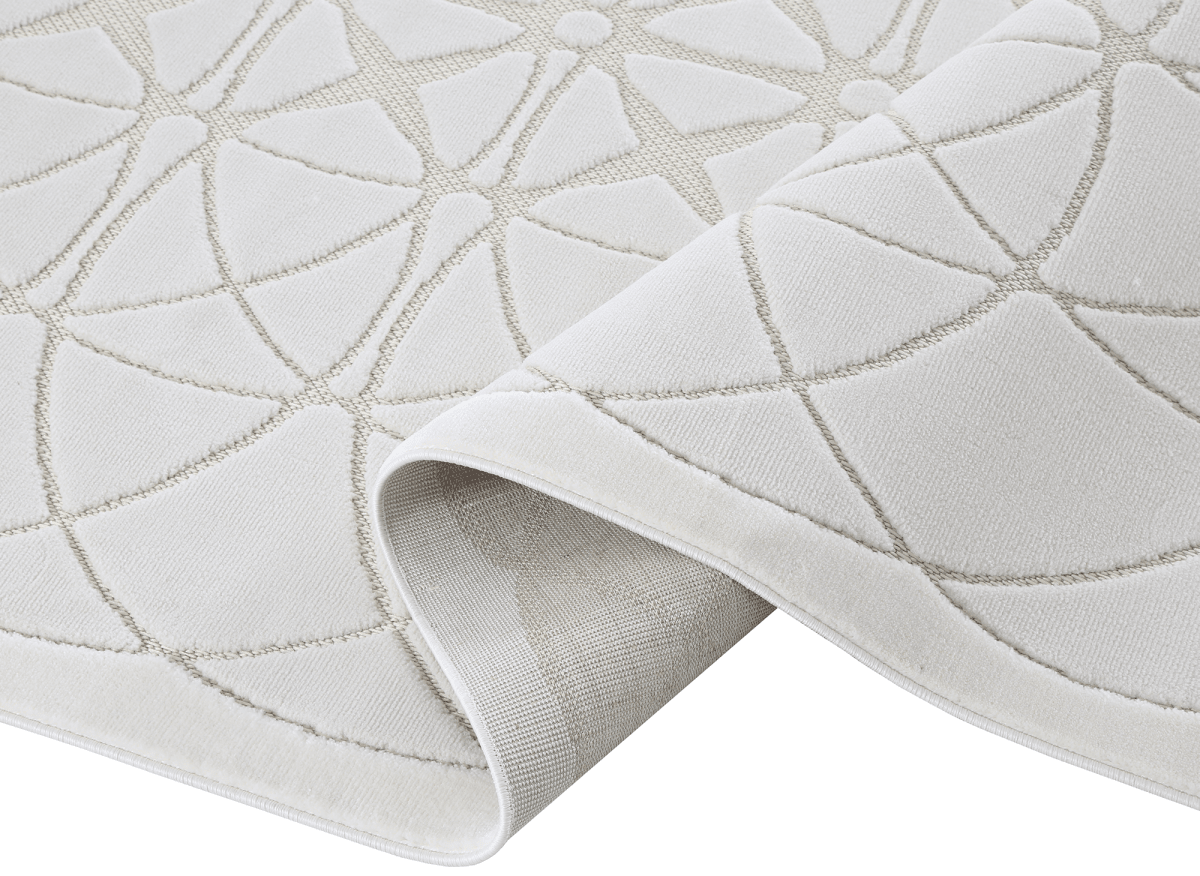 Tapis gris à motifs rosaces 200 x 290 cm SINGAPOUR - DécoInParis