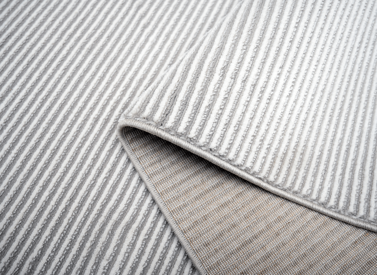 Tapis gris à rayures 200 x 290 cm CLEO - DécoInParis