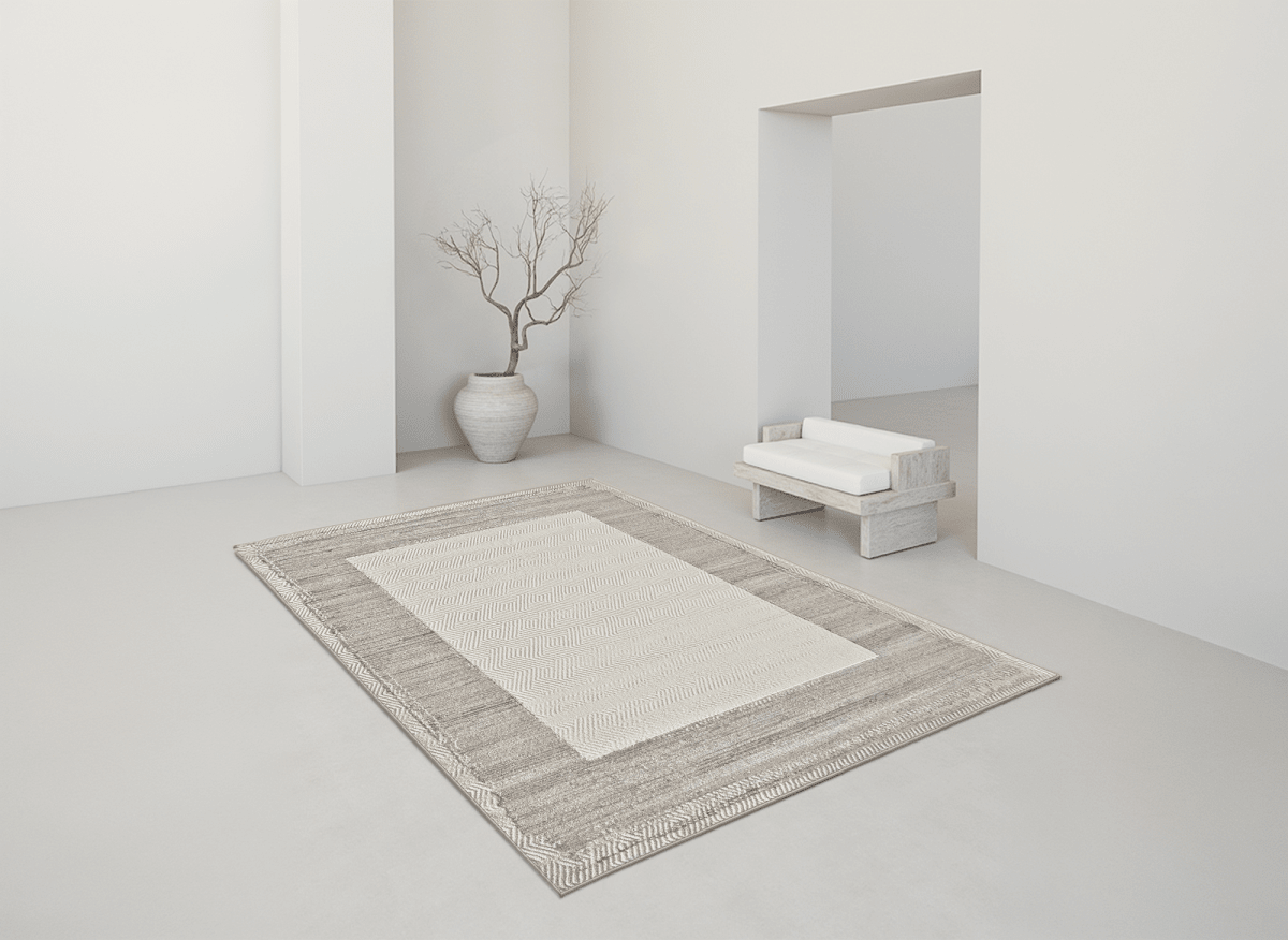 Tapis gris à tissu texturé 200 x 290 cm SOLIS - DécoInParis