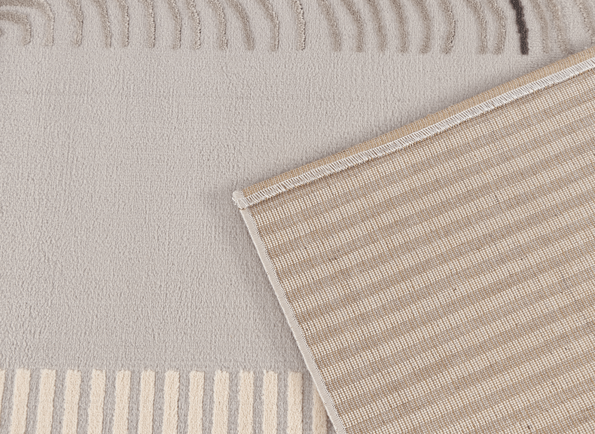 Tapis gris et beige à motifs 160 x 230 cm LYAH - DécoInParis