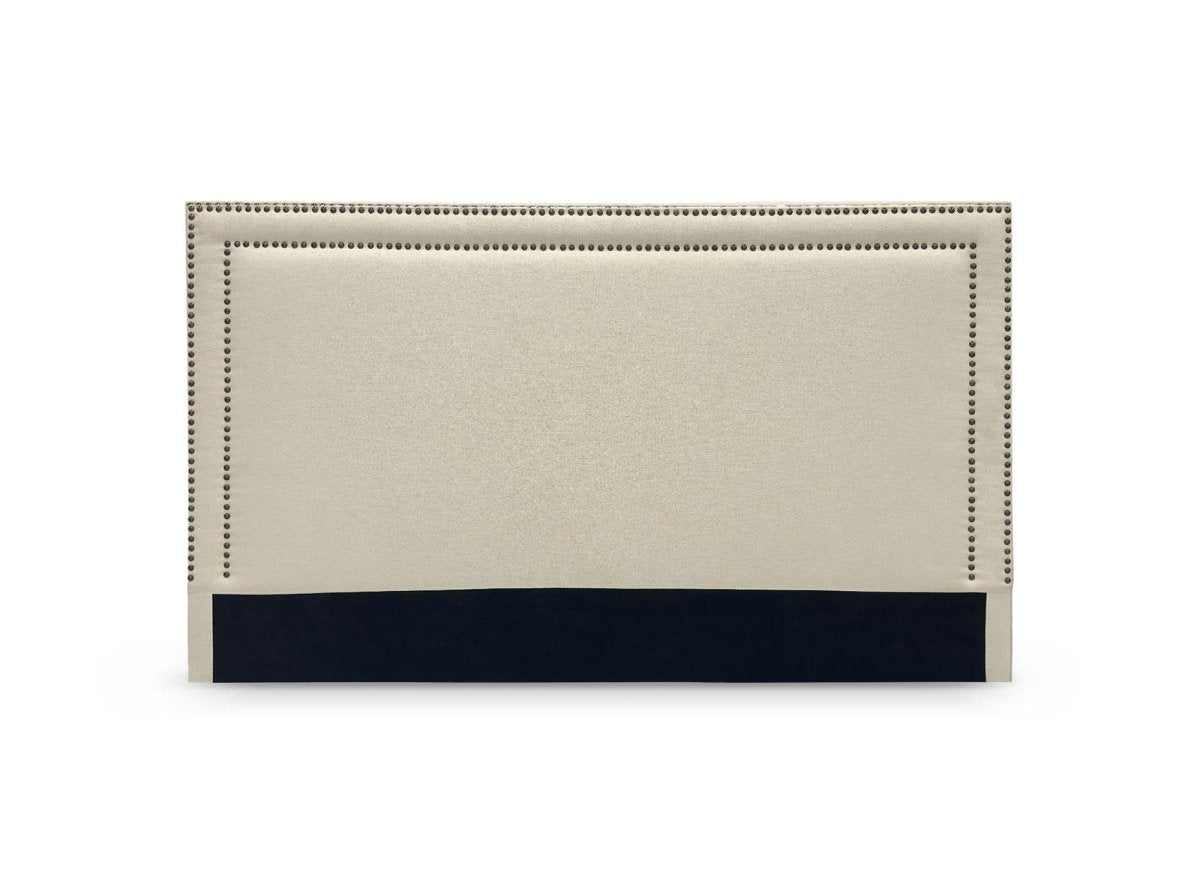 Tête de lit cloutée en tissu lin beige 140 cm LYVE - DécoInParis