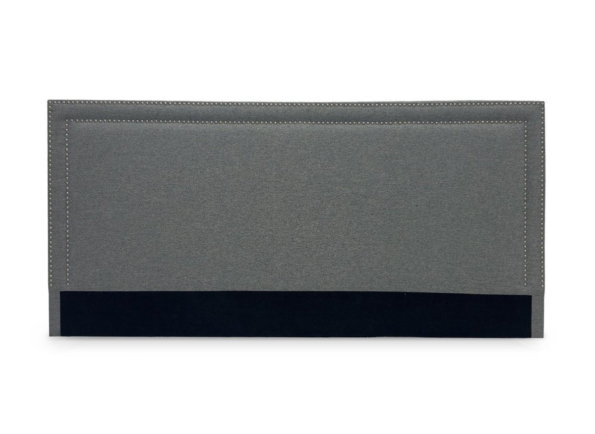 Tête de lit cloutée en tissu lin gris 180 cm LYVE - DécoInParis