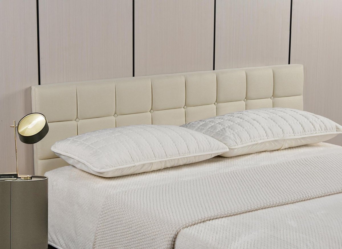 Tête de lit en tissu beige design 180 cm ALVERA - DécoInParis