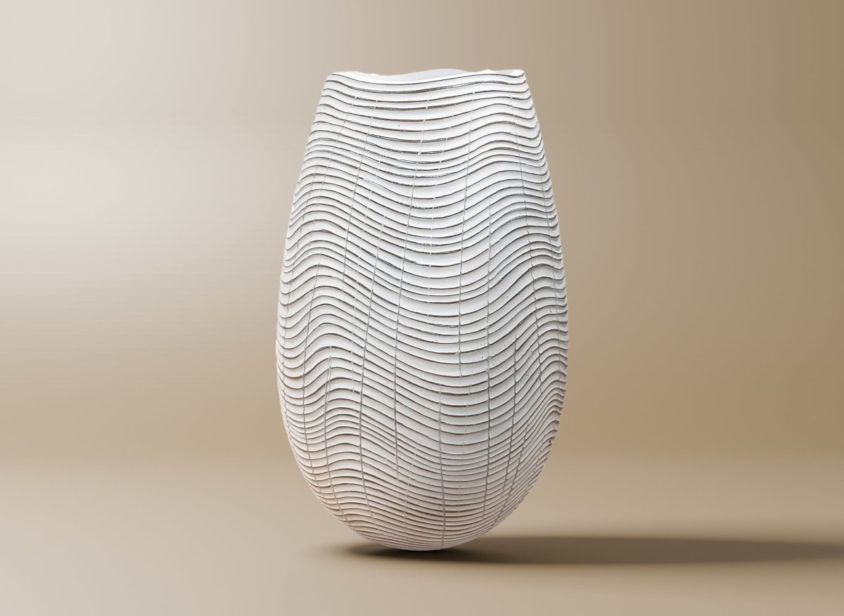 Vase En Céramique Décoratif - Hauteur 23 Cm, Jaune, Style Moderne, Occasion