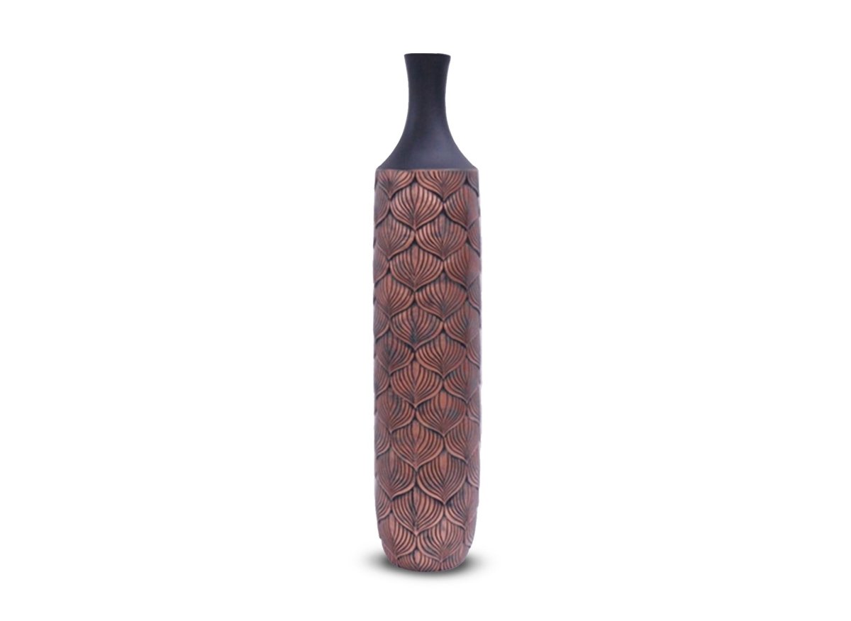 Vase XXL en polyrésine noir et marron H74 cm NEVEN - DécoInParis