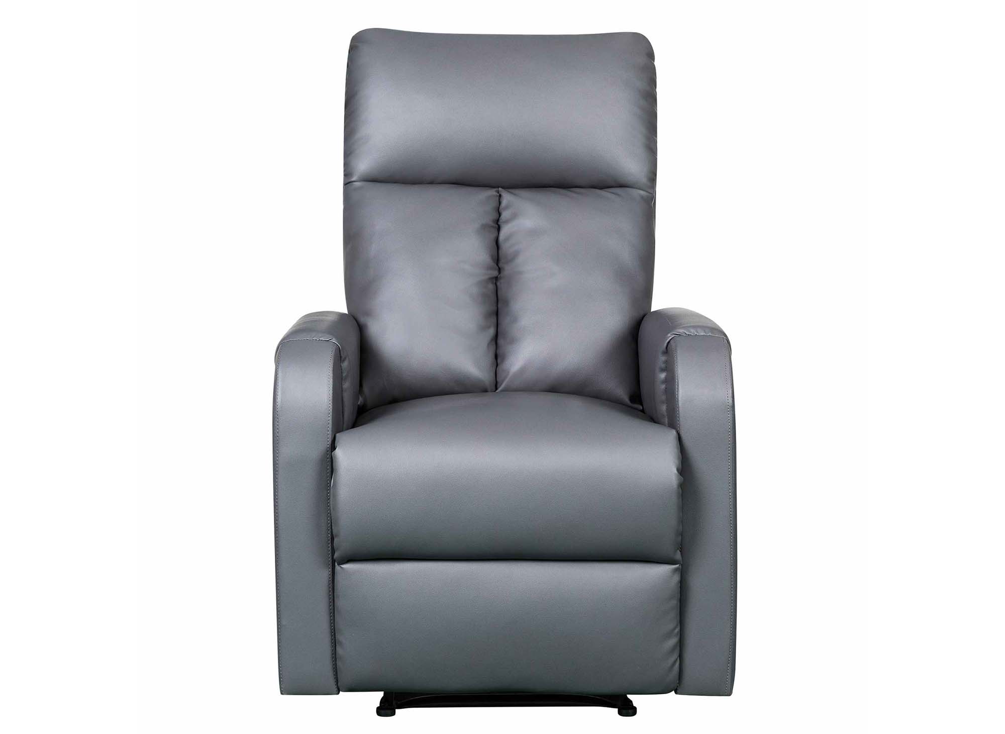 Fauteuil Relax En Simili Cuir Gris Kael