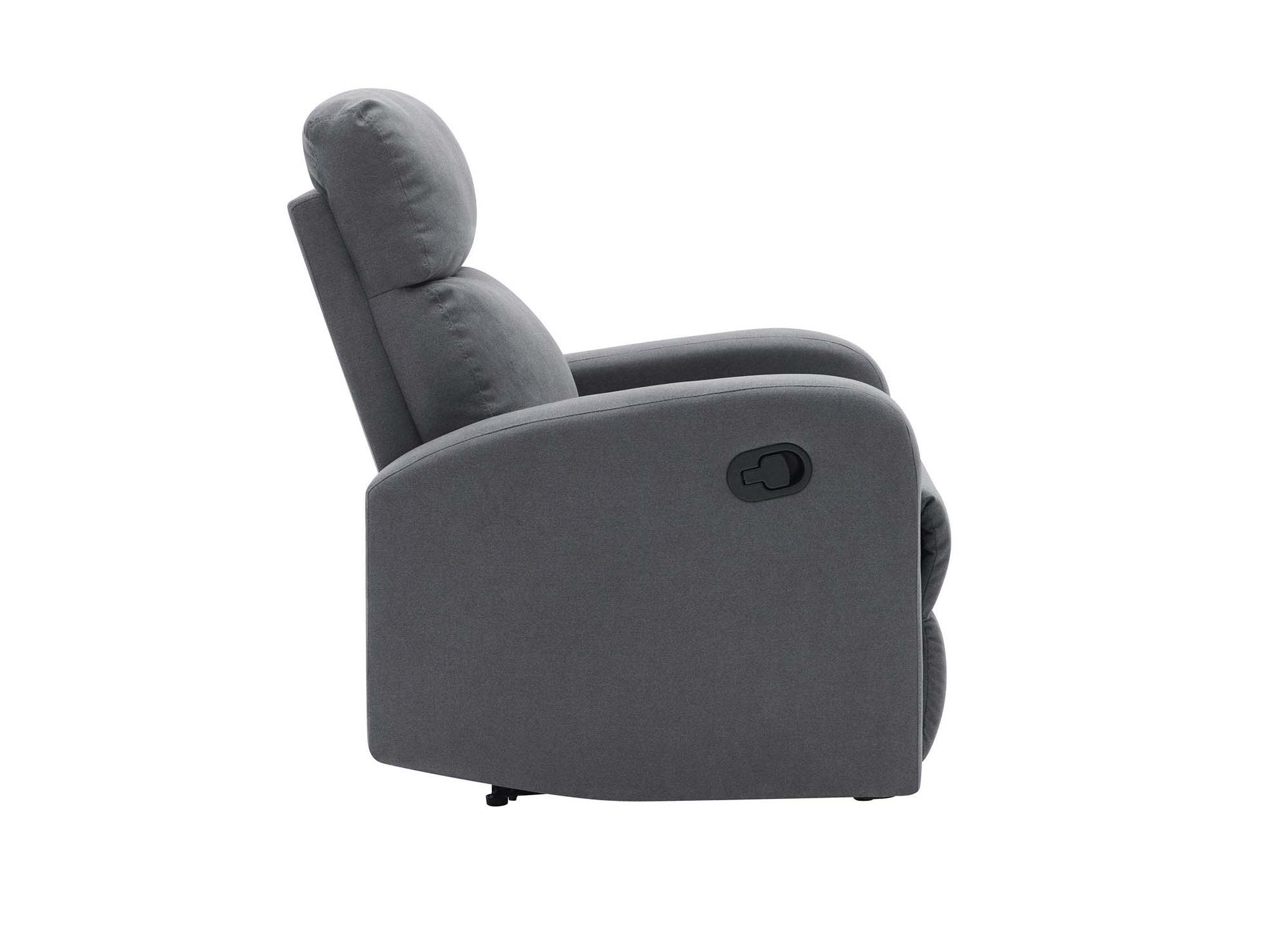 Fauteuil Relax En Tissu Gris Moritz