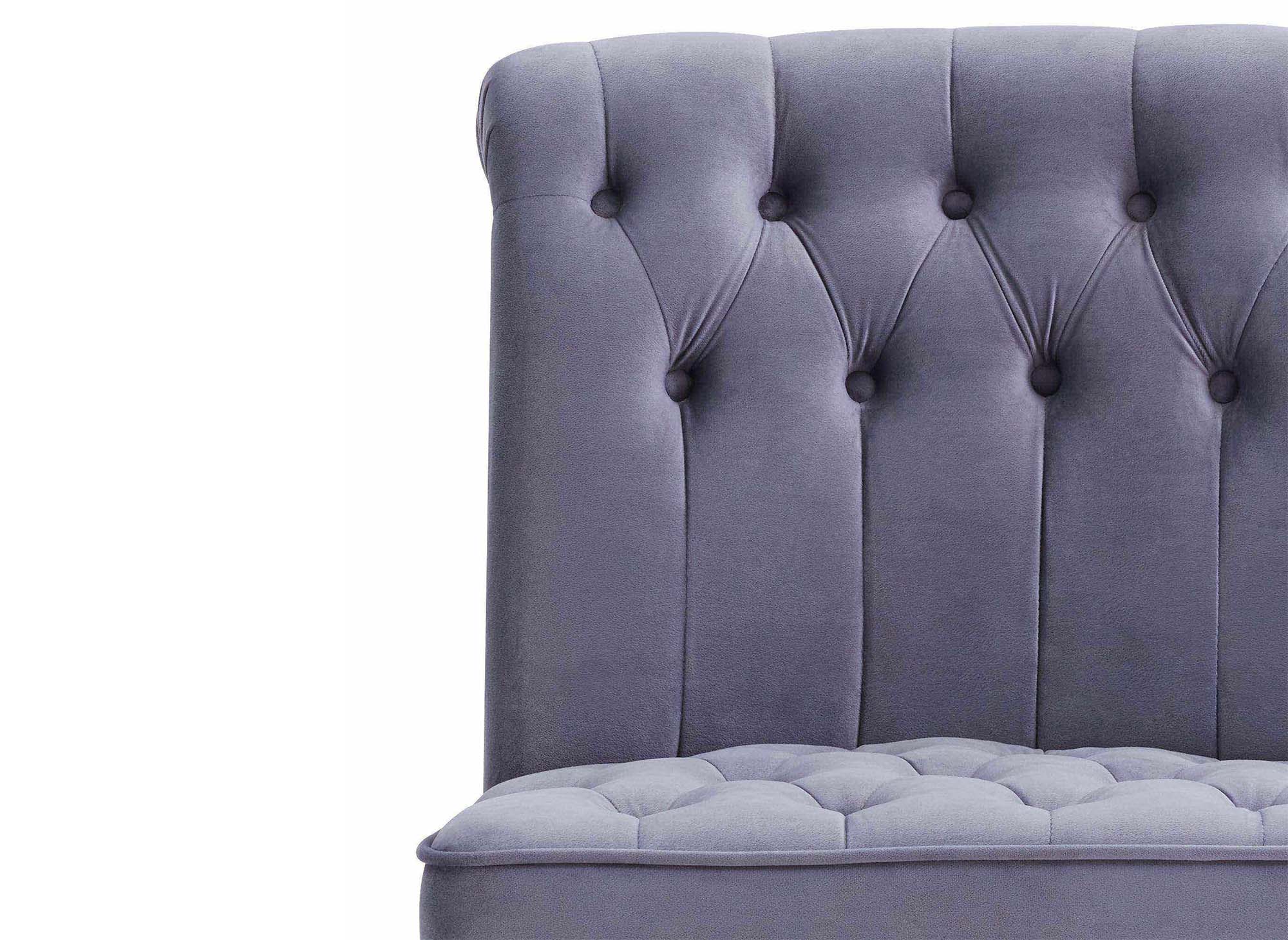 Fauteuil Crapaud En Velours Gris Avec Pieds à Roulettes Tiana