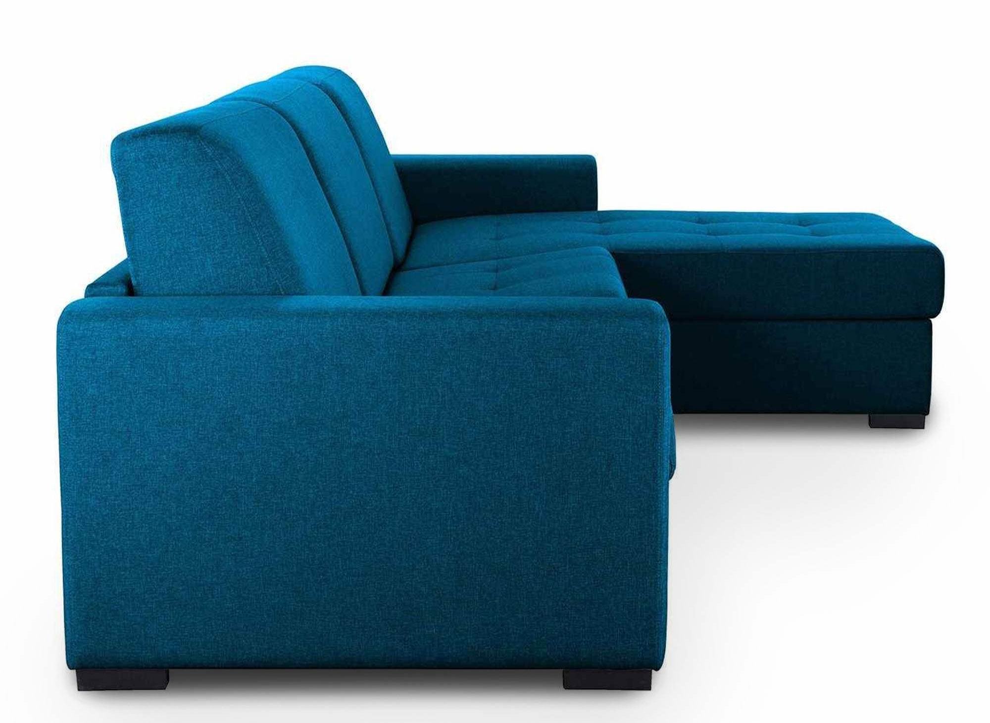 Canape d angle reversible convertible louna en tissu bleu ...