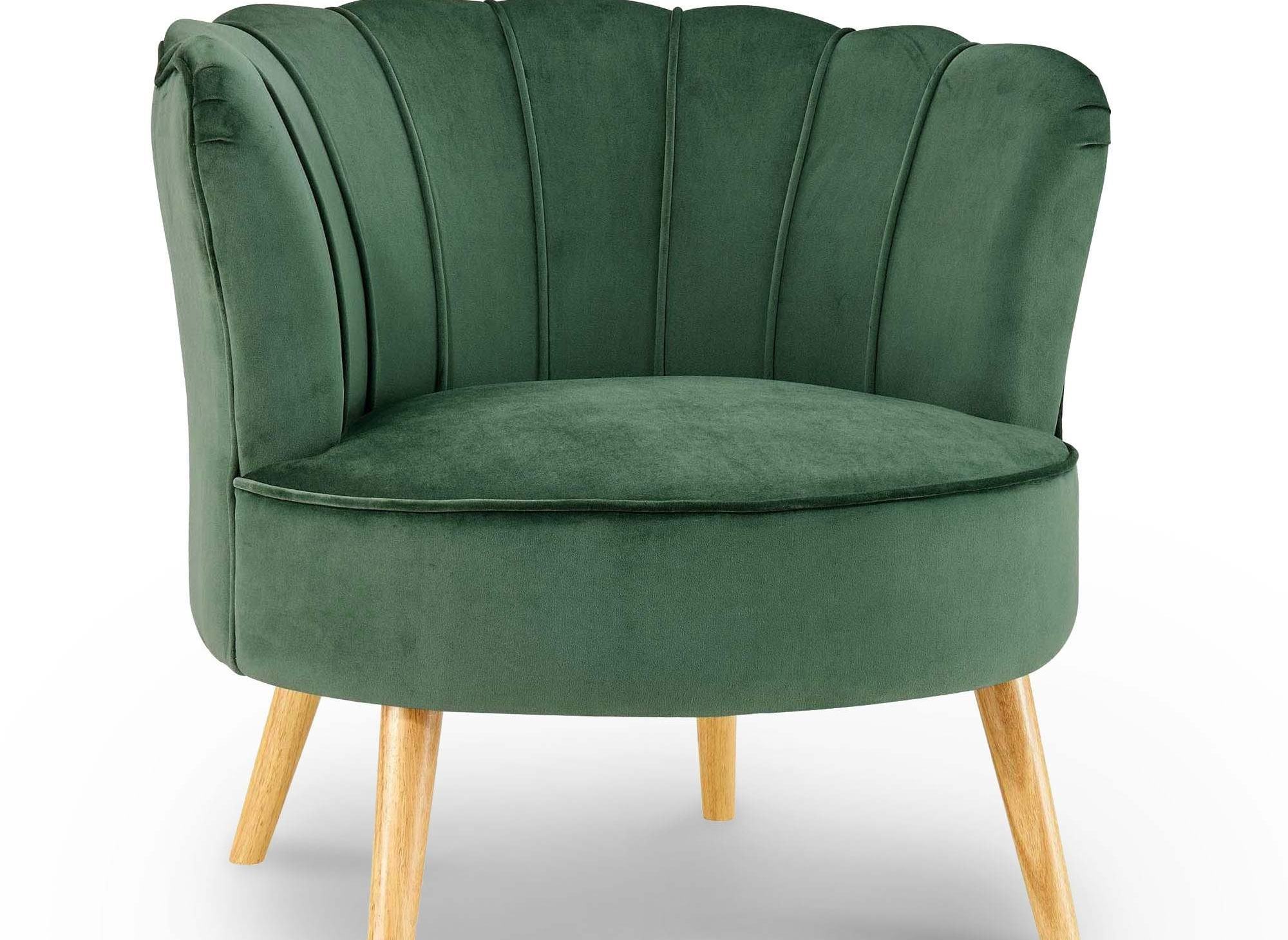 Fauteuil Design En Tissu Velours Vert Nabia Decoinparis