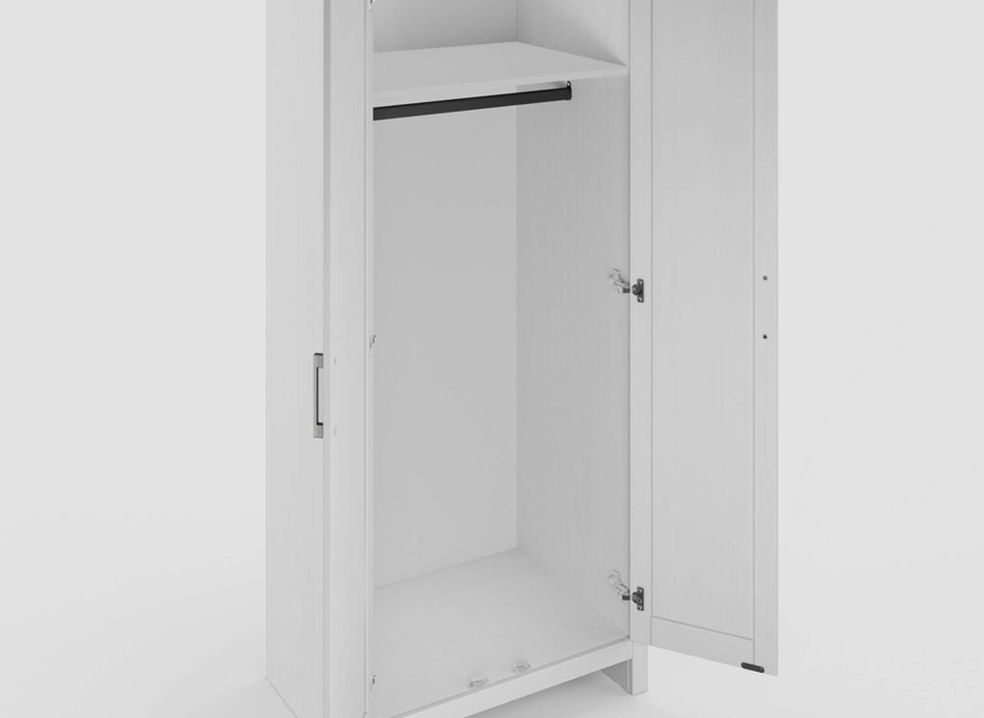 Armoire Penderie 2 Portes En Bois Blanc Scott Decoinparis