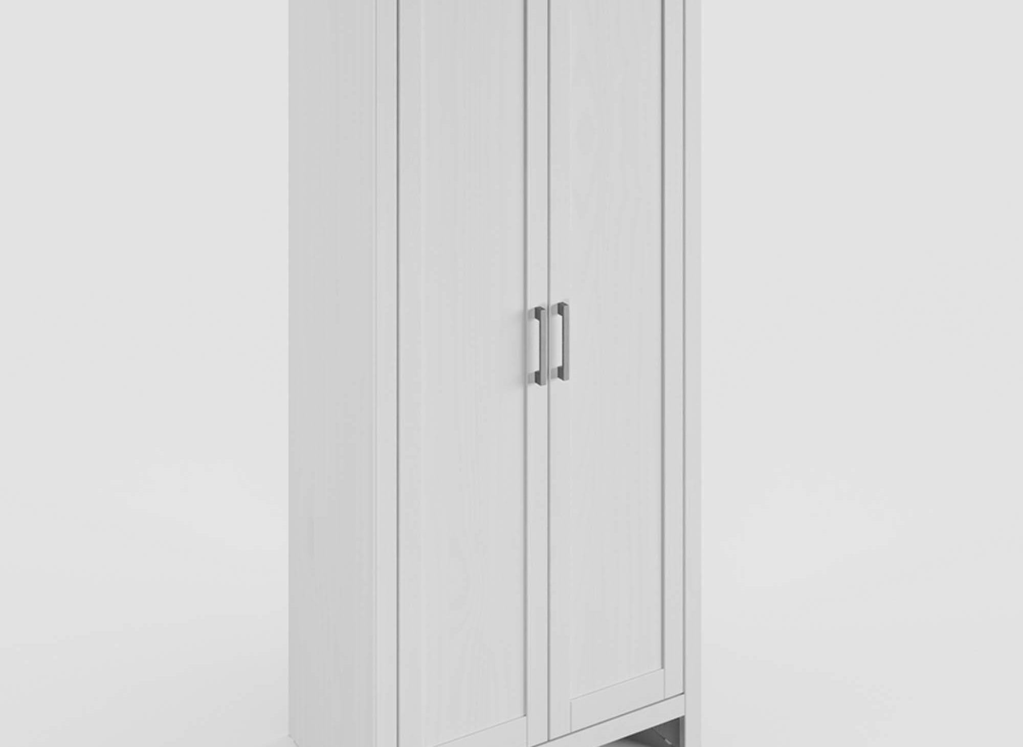 Armoire Penderie 2 Portes En Bois Blanc Scott Decoinparis