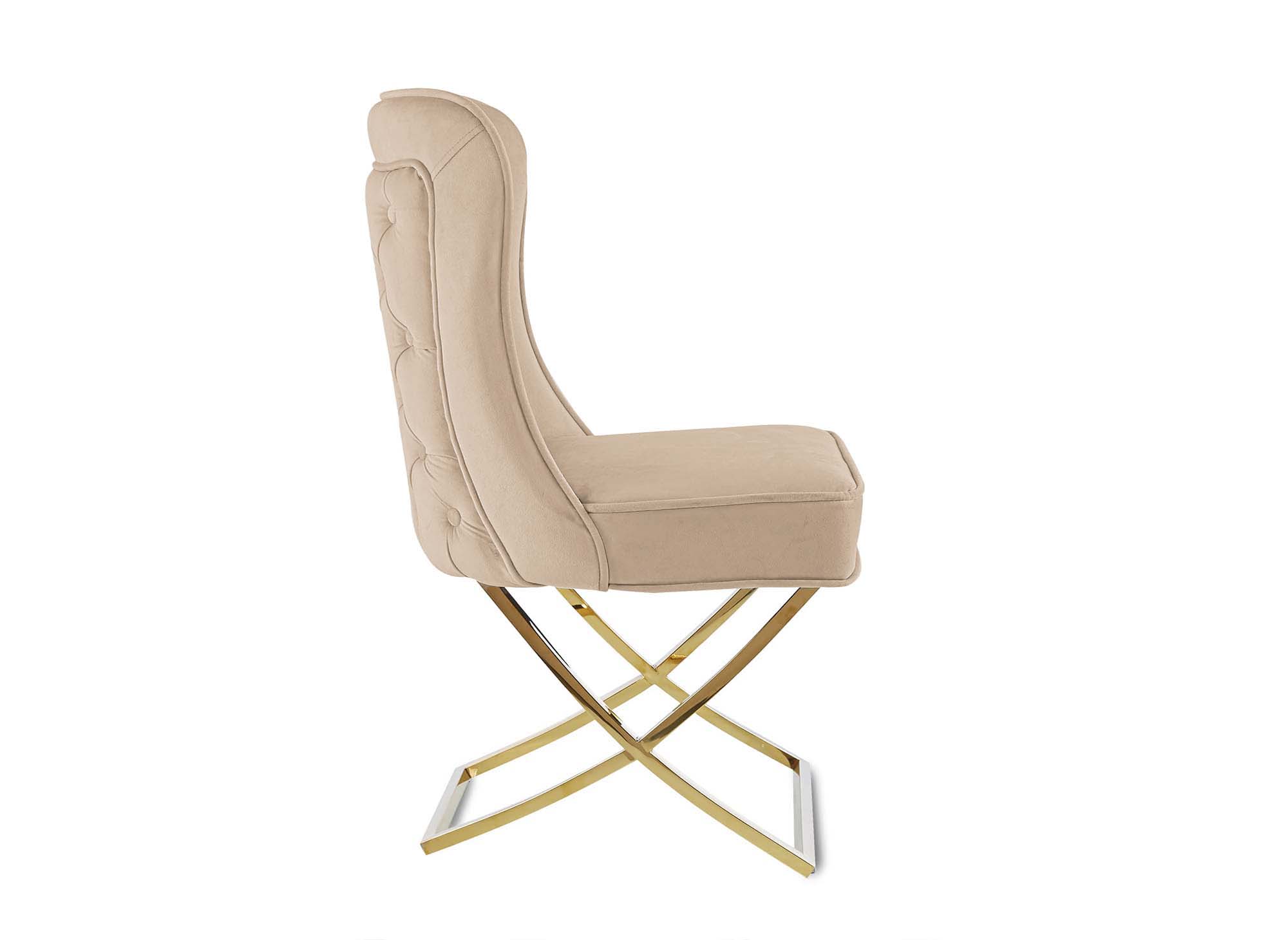Lot 6 chaises dorées beige DIA - Chaise Pas Cher Métal Doré