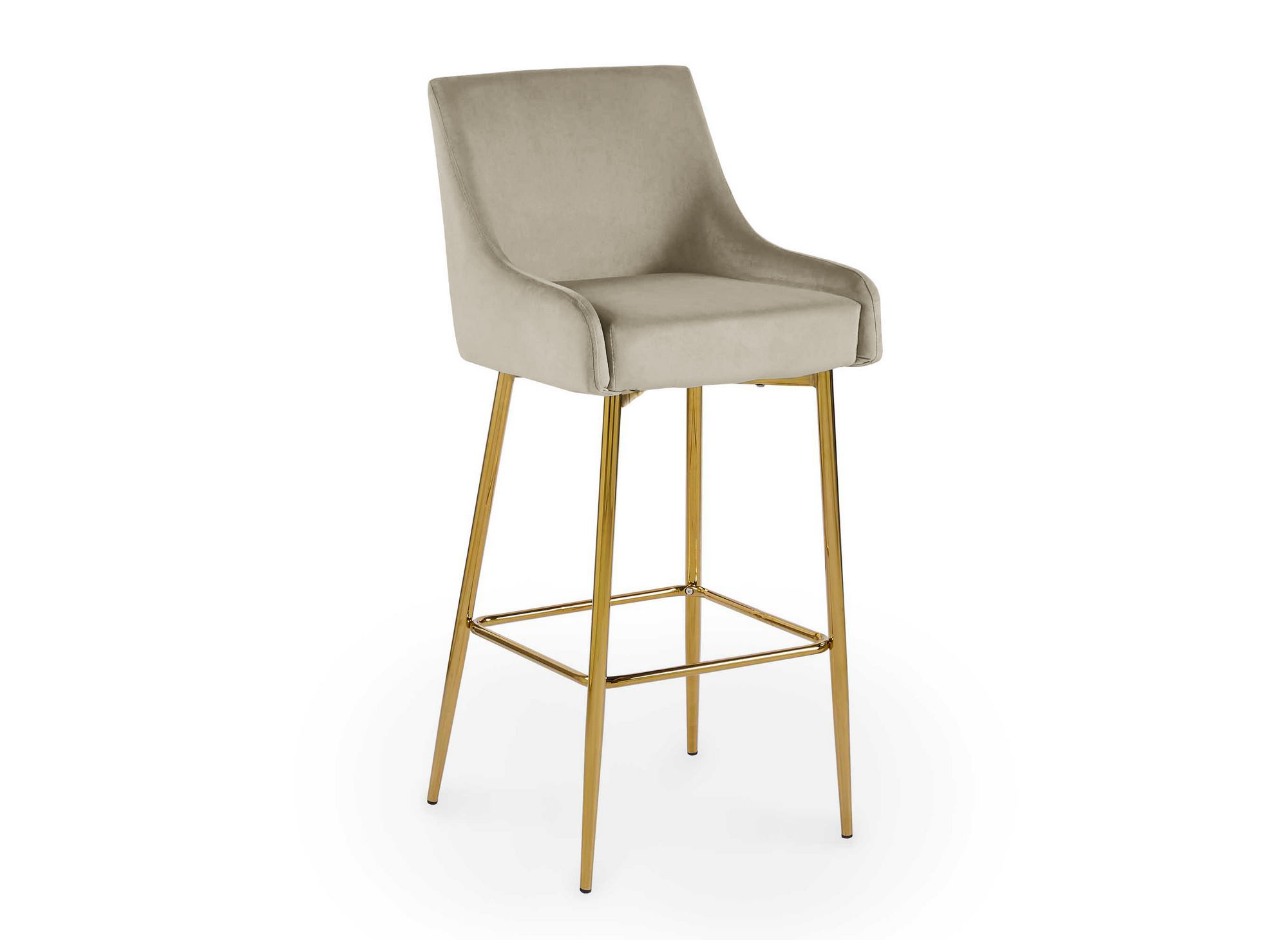 Lot de 2 tabourets de bar design en velours beige LALYA