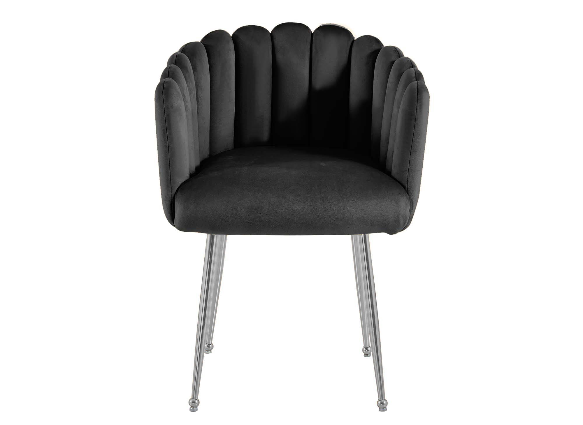 Chaise en velours noir pieds en métal argenté HAYDEN