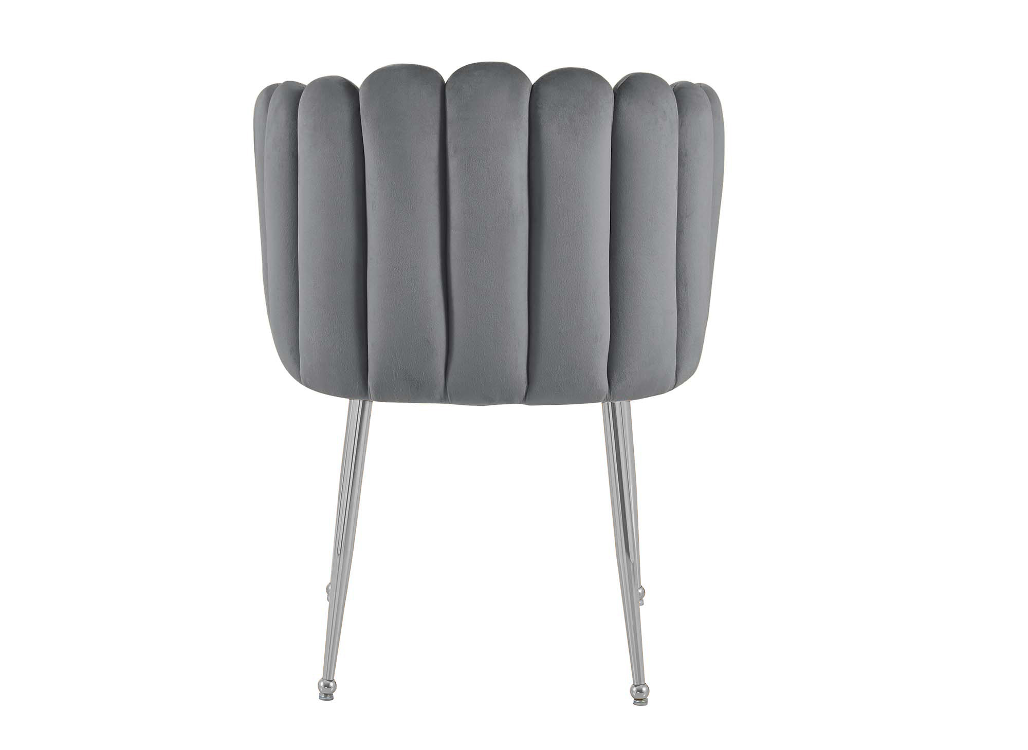 Chaise en velours gris pieds en métal argenté HAYDEN