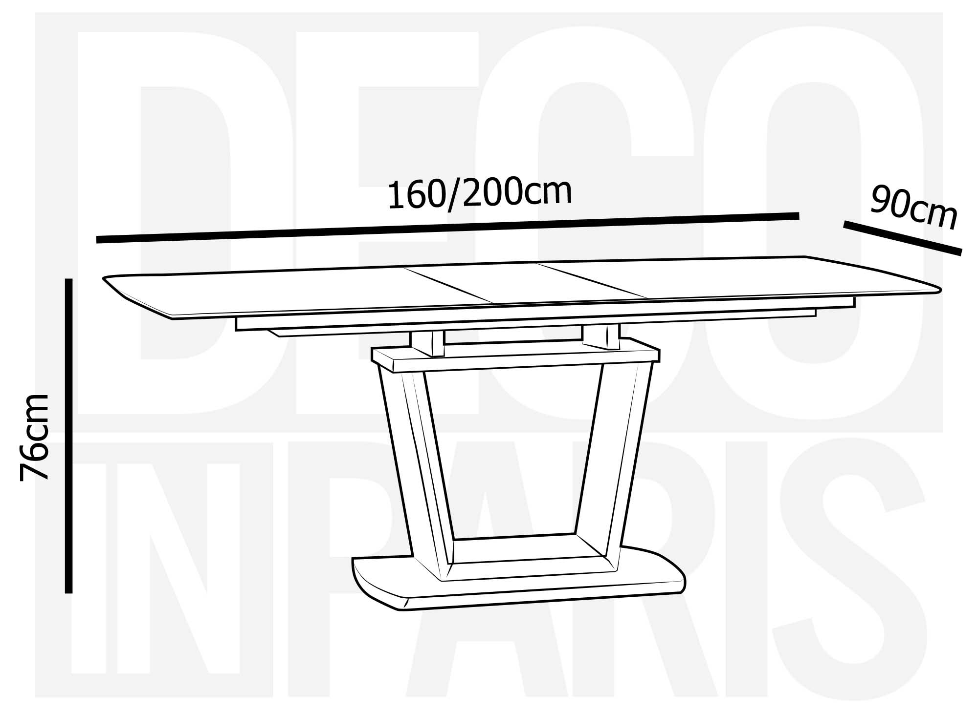 Table à manger rectangulaire extensible effet marbre blanc ALBIN