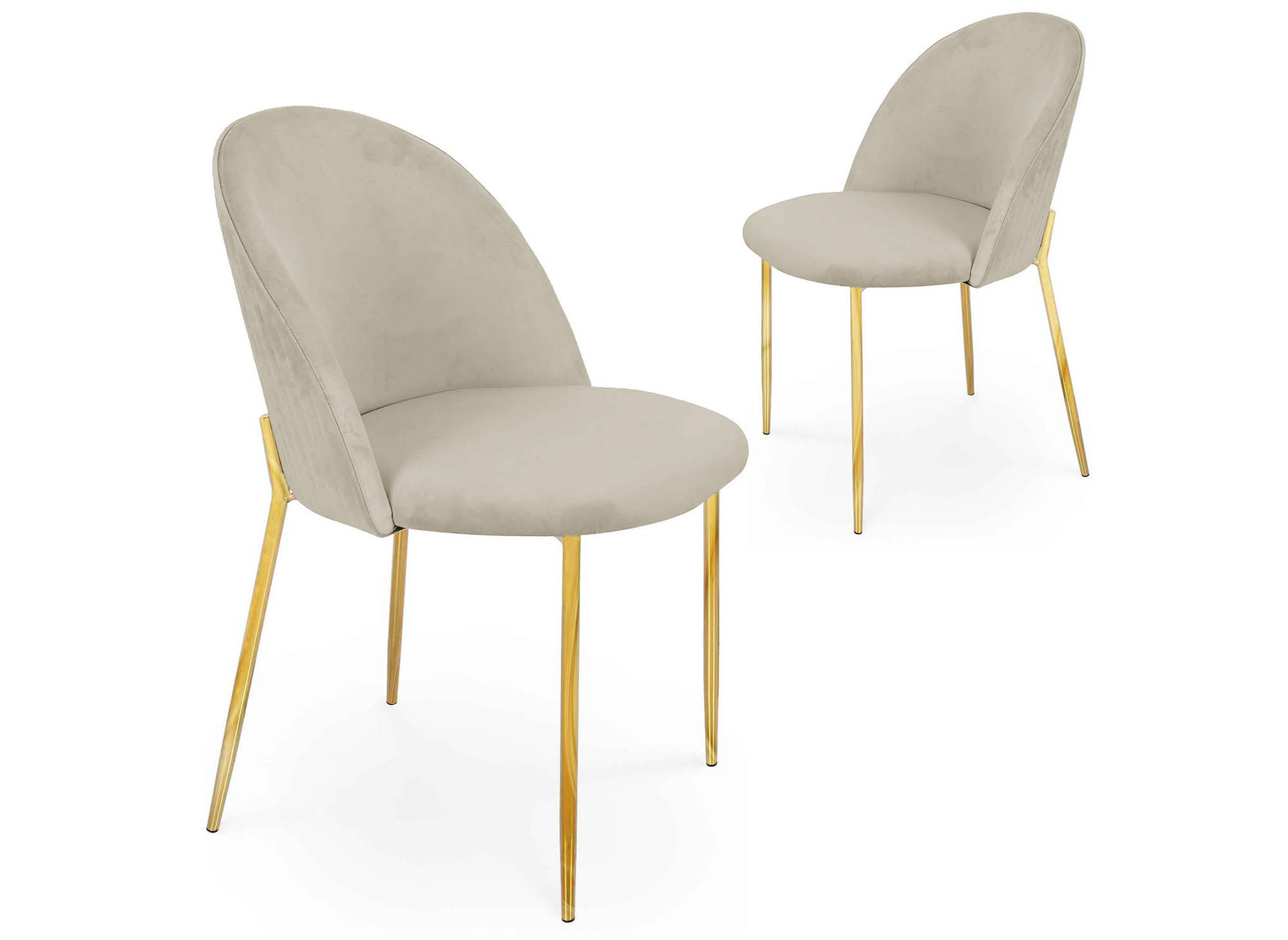 Lot de 2 chaises design en velours beige ARABEL