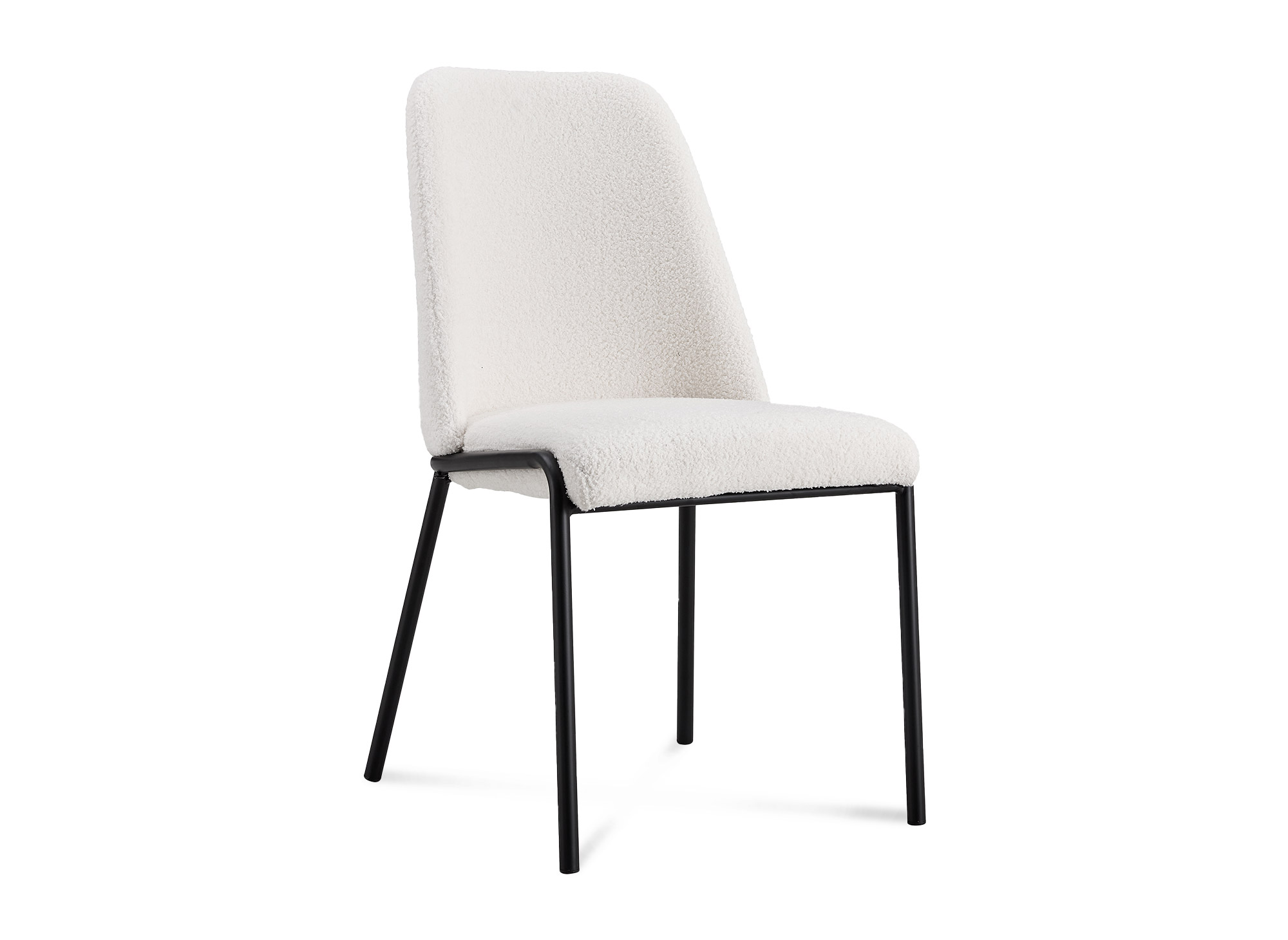 Lot de 2 chaises effet peau de mouton blanc APRIL