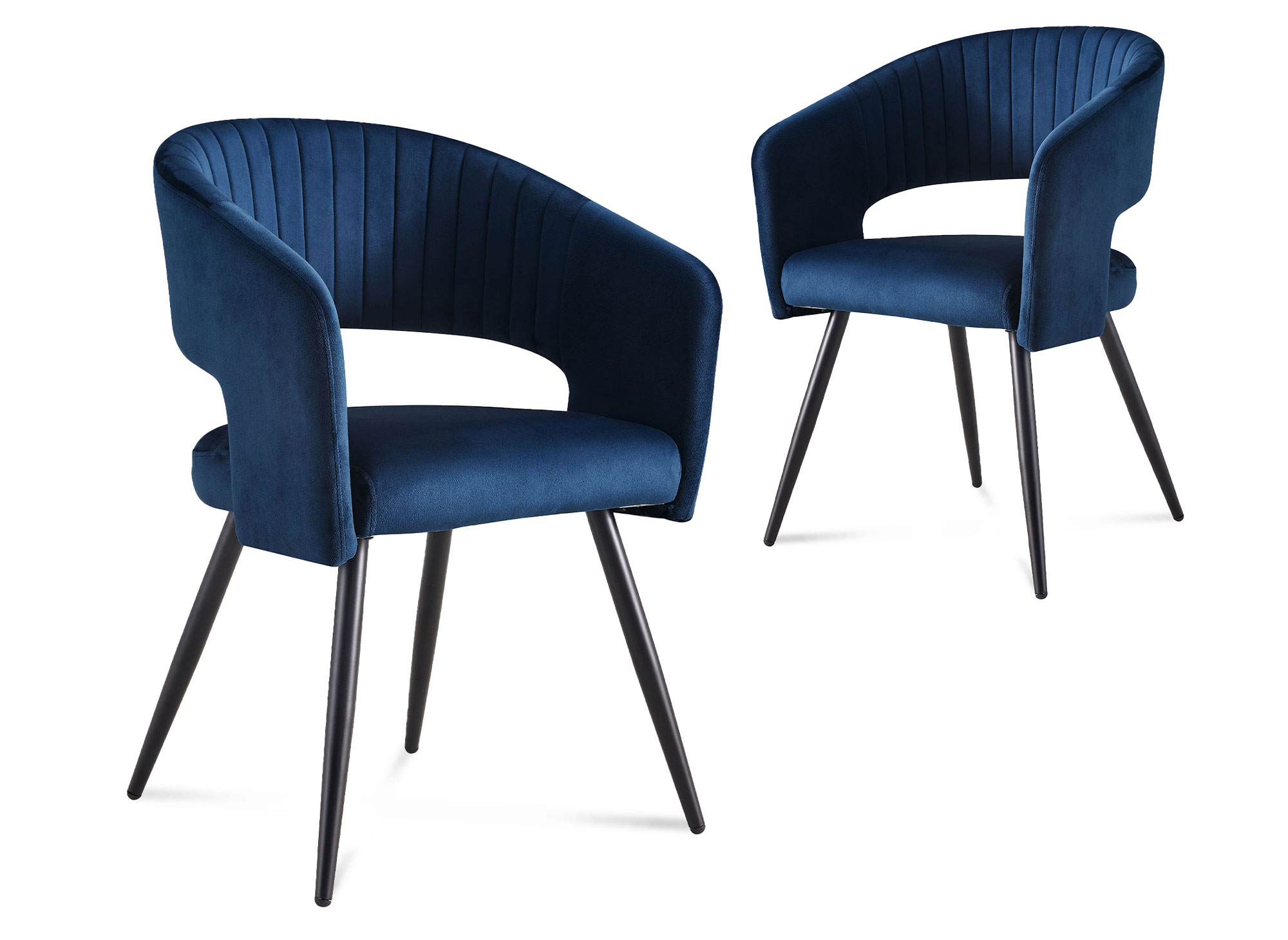 Lot de 2 chaises design en velours bleu GLORIA