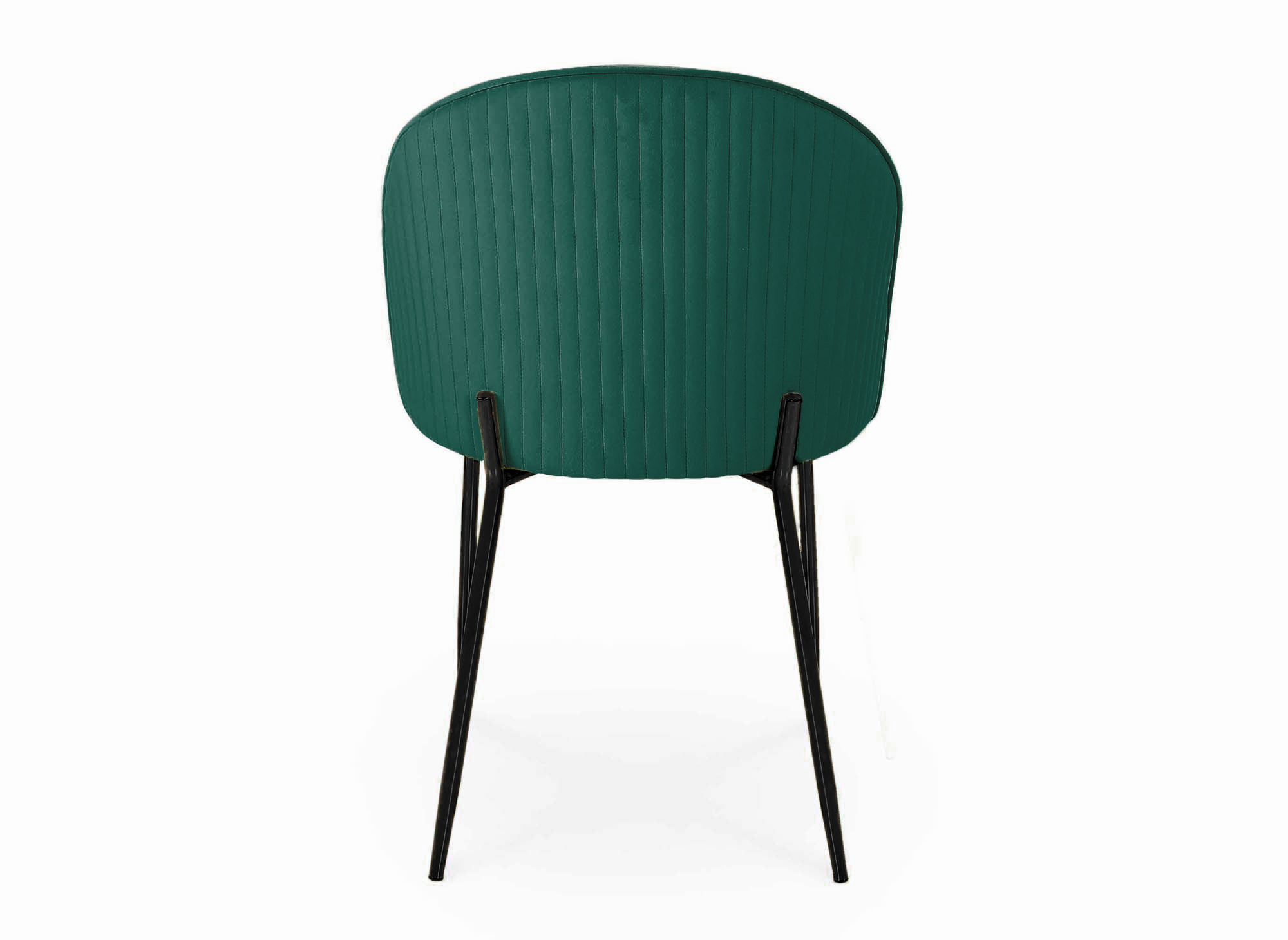 Lot de 2 chaises design en velours vert pieds noirs ARABEL