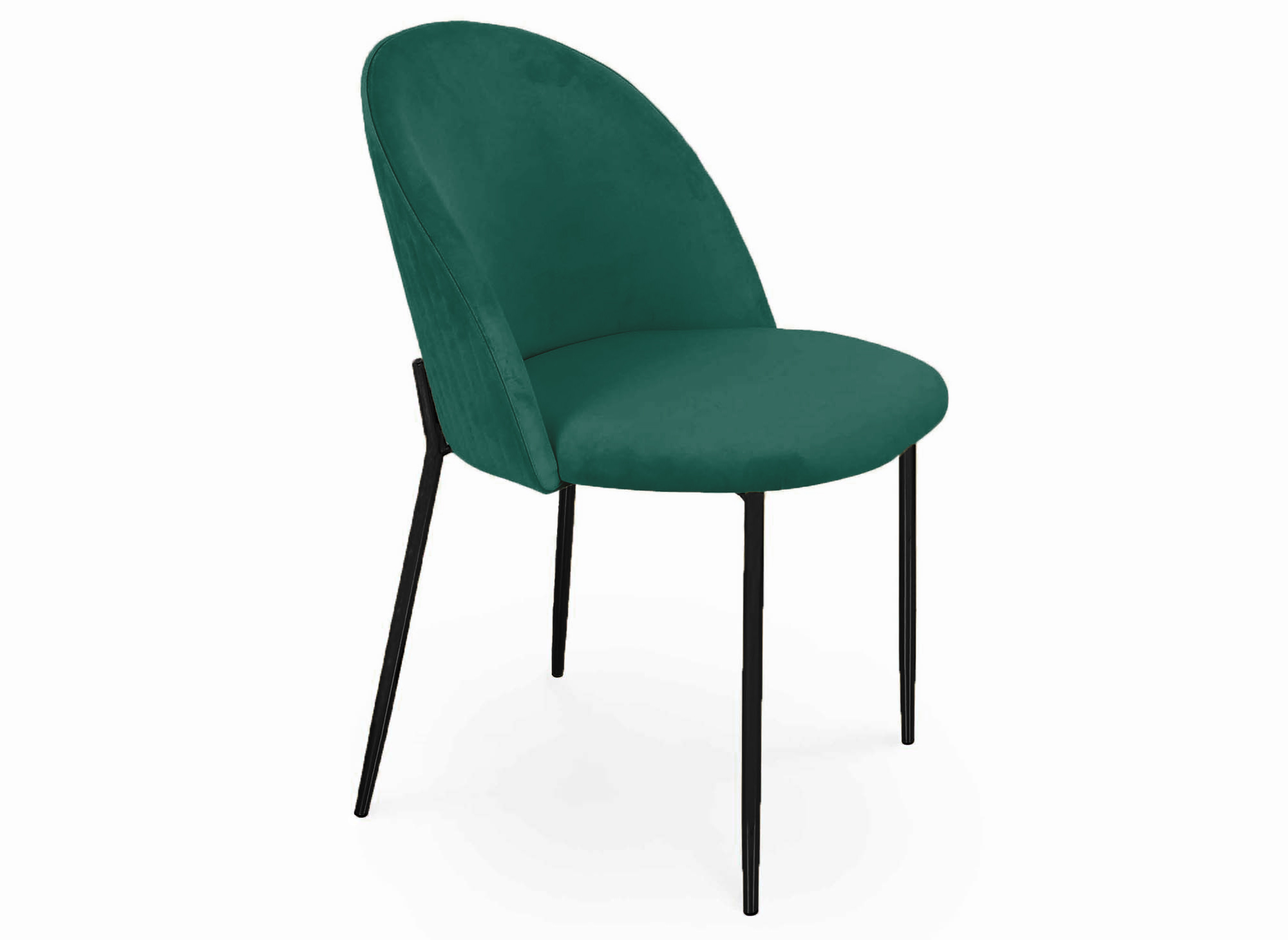 Lot de 2 chaises design en velours vert pieds noirs ARABEL