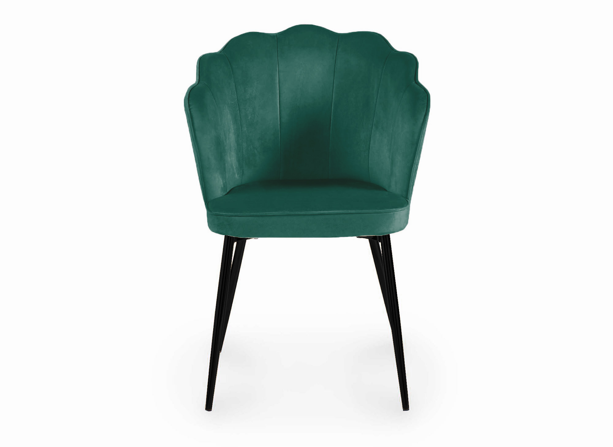 Lot de 2 chaises design en velours vert pieds noirs GARANCE