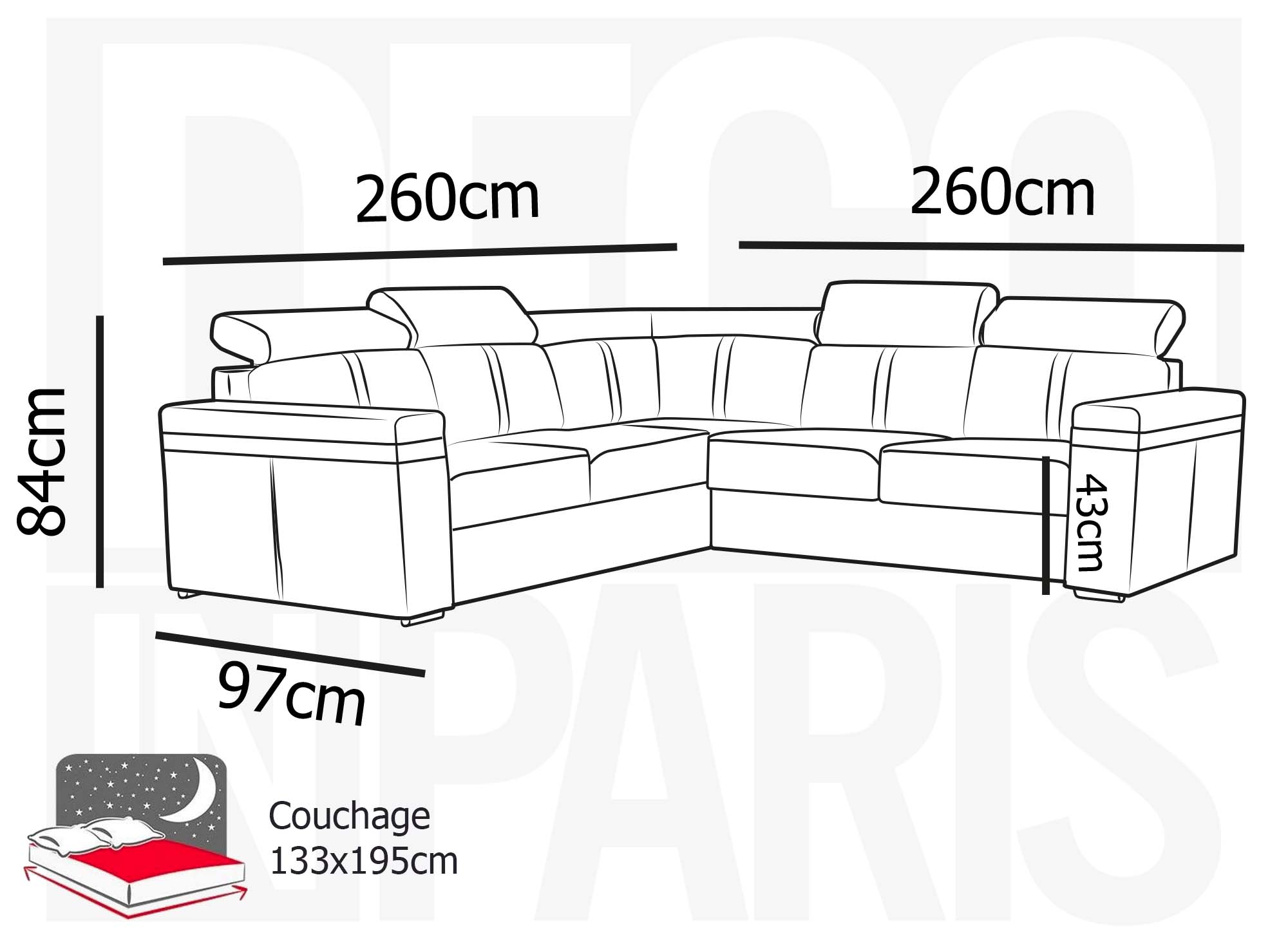 Canapé d'angle convertible et réversible en velours côtelé gris foncé MERYL