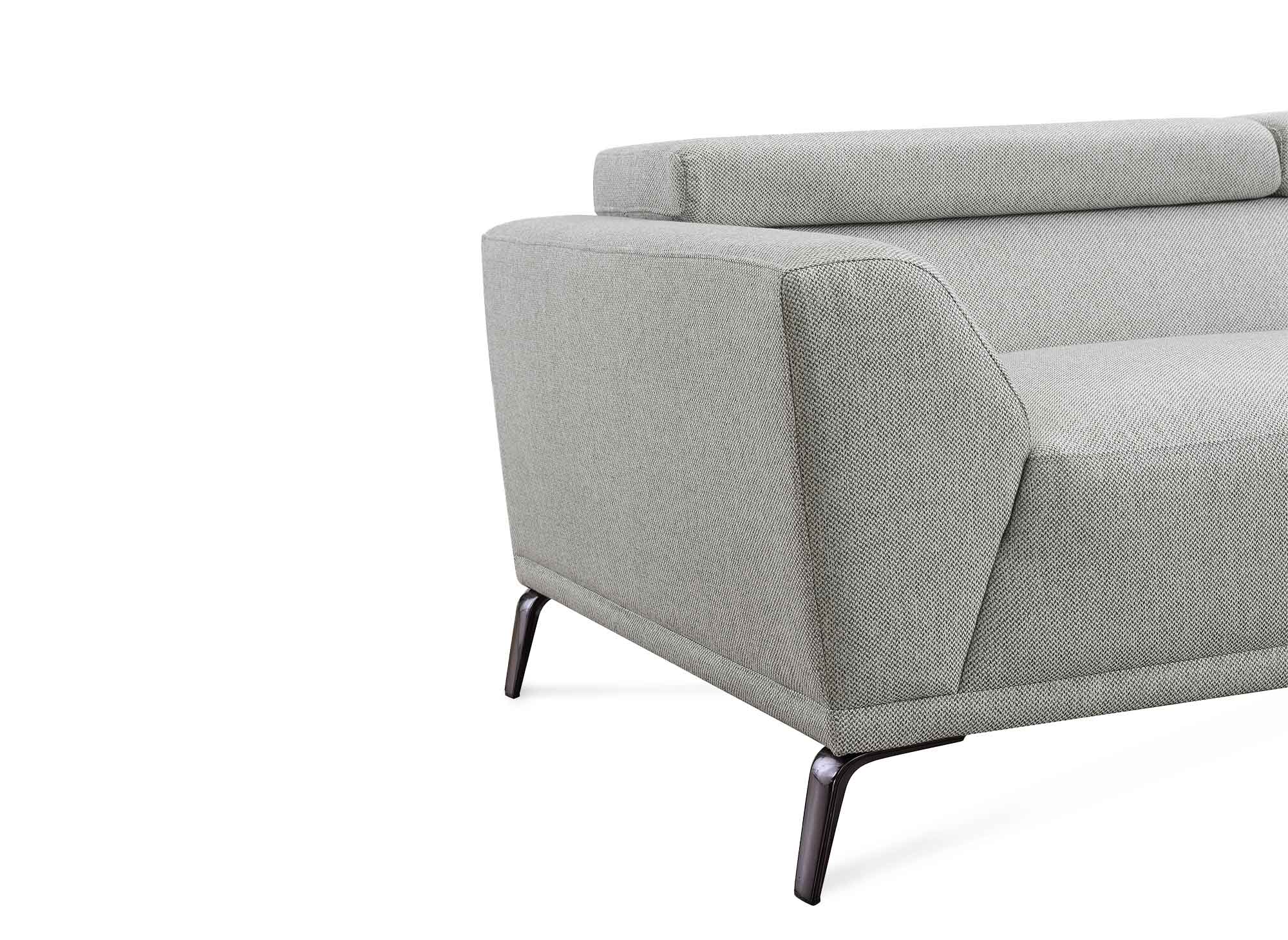 Canapé contemporain 3 places en tissu gris clair KALISTA