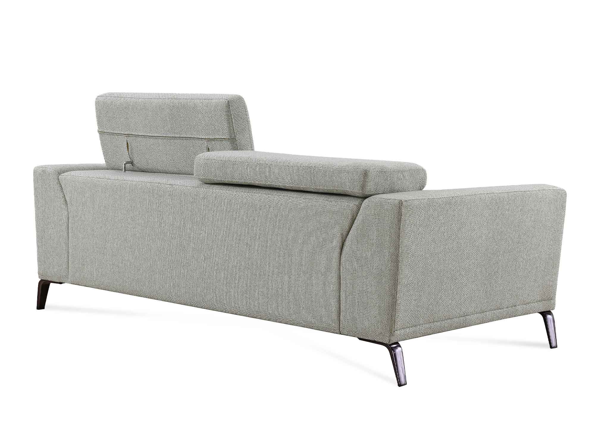 Canapé contemporain 3 places en tissu gris clair KALISTA