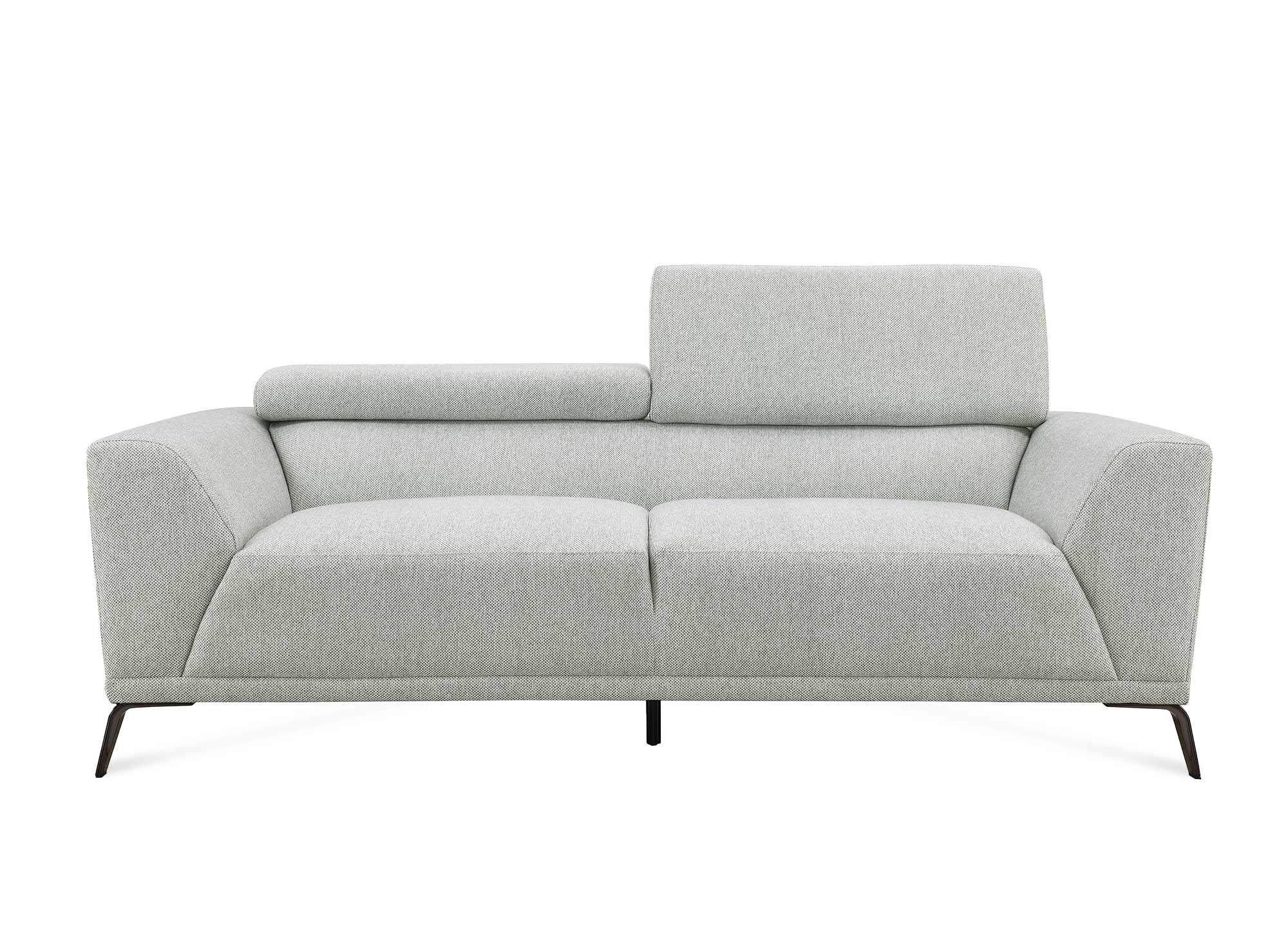 Canapé contemporain 3 places en tissu gris clair KALISTA