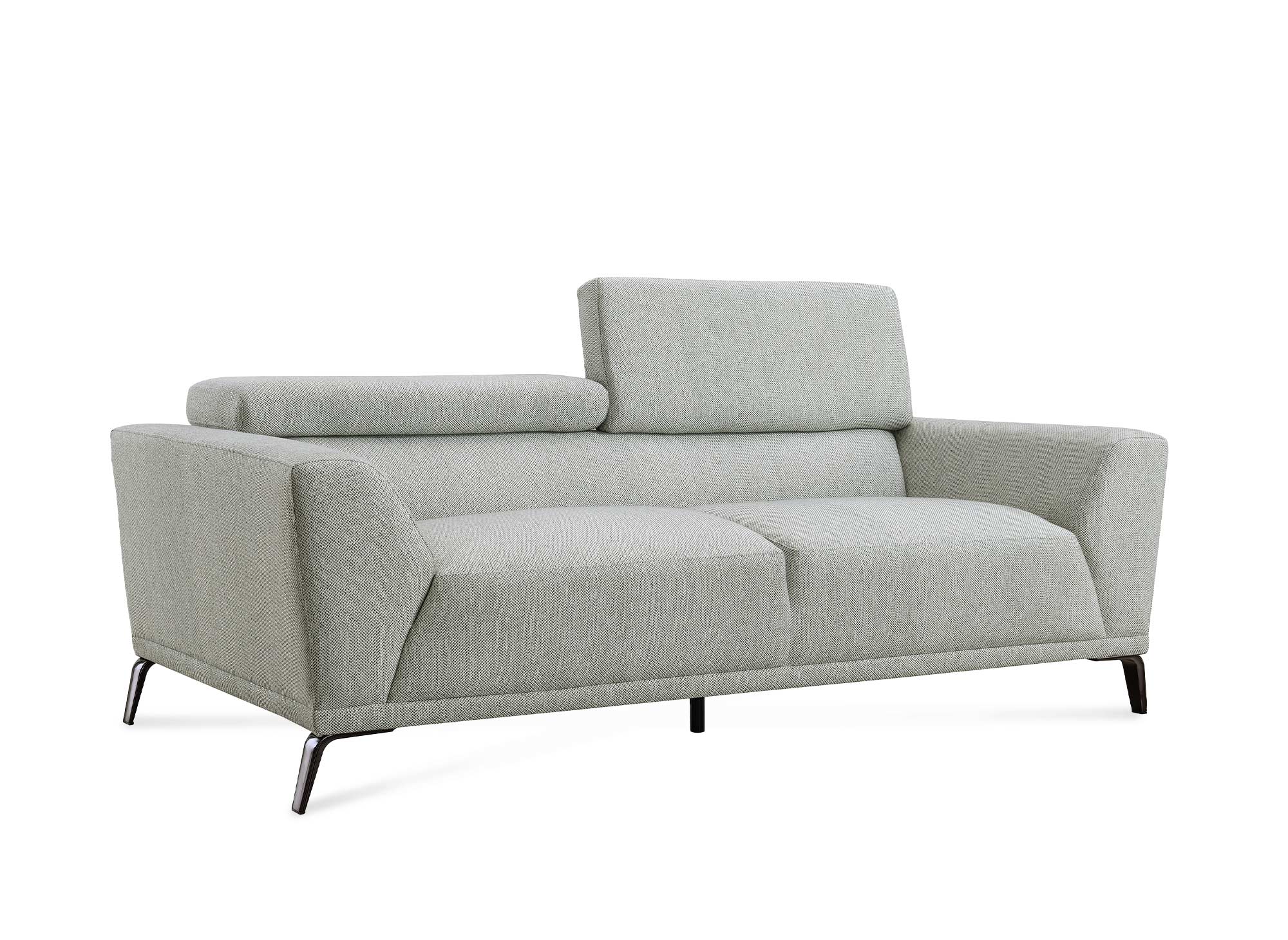 Canapé contemporain 3 places en tissu gris clair KALISTA