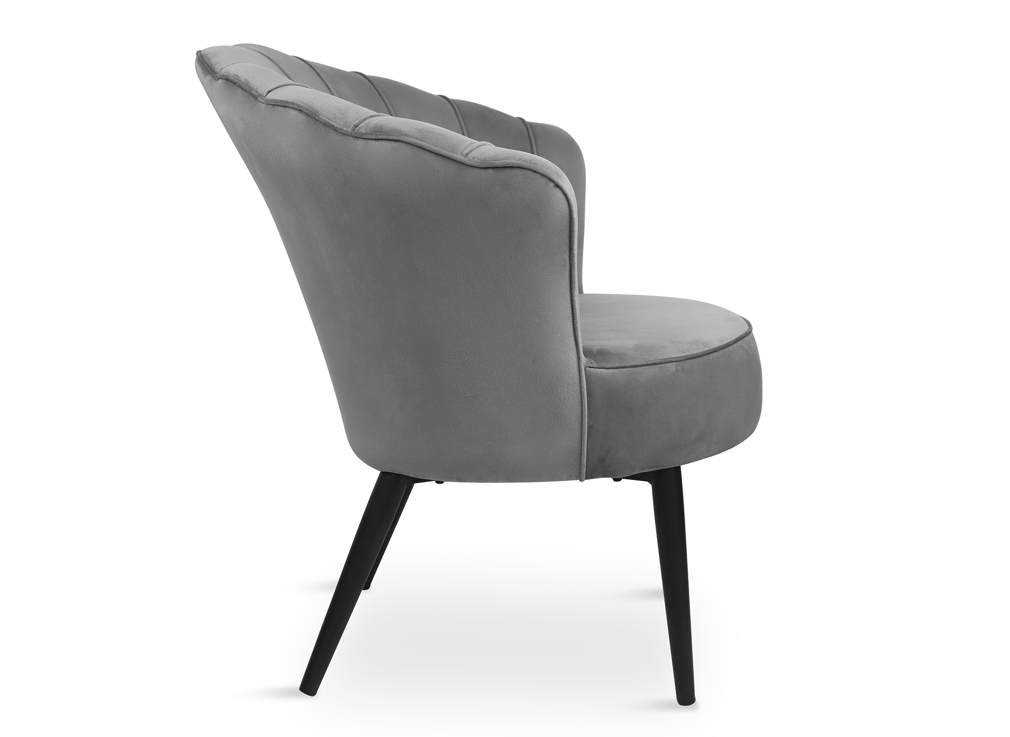 Fauteuil design en velours gris ROKIA