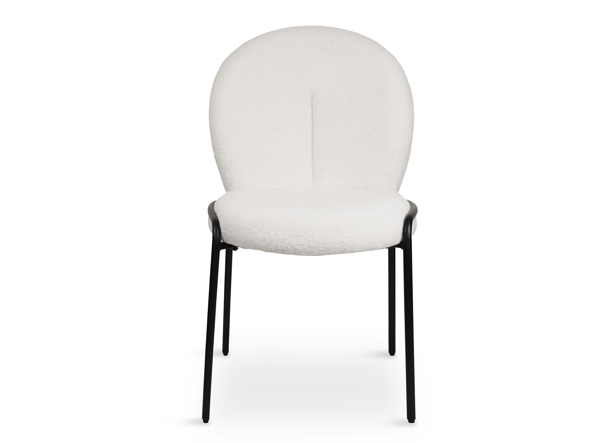 Lot de 2 chaises design en tissu bouclette blanc BENTA