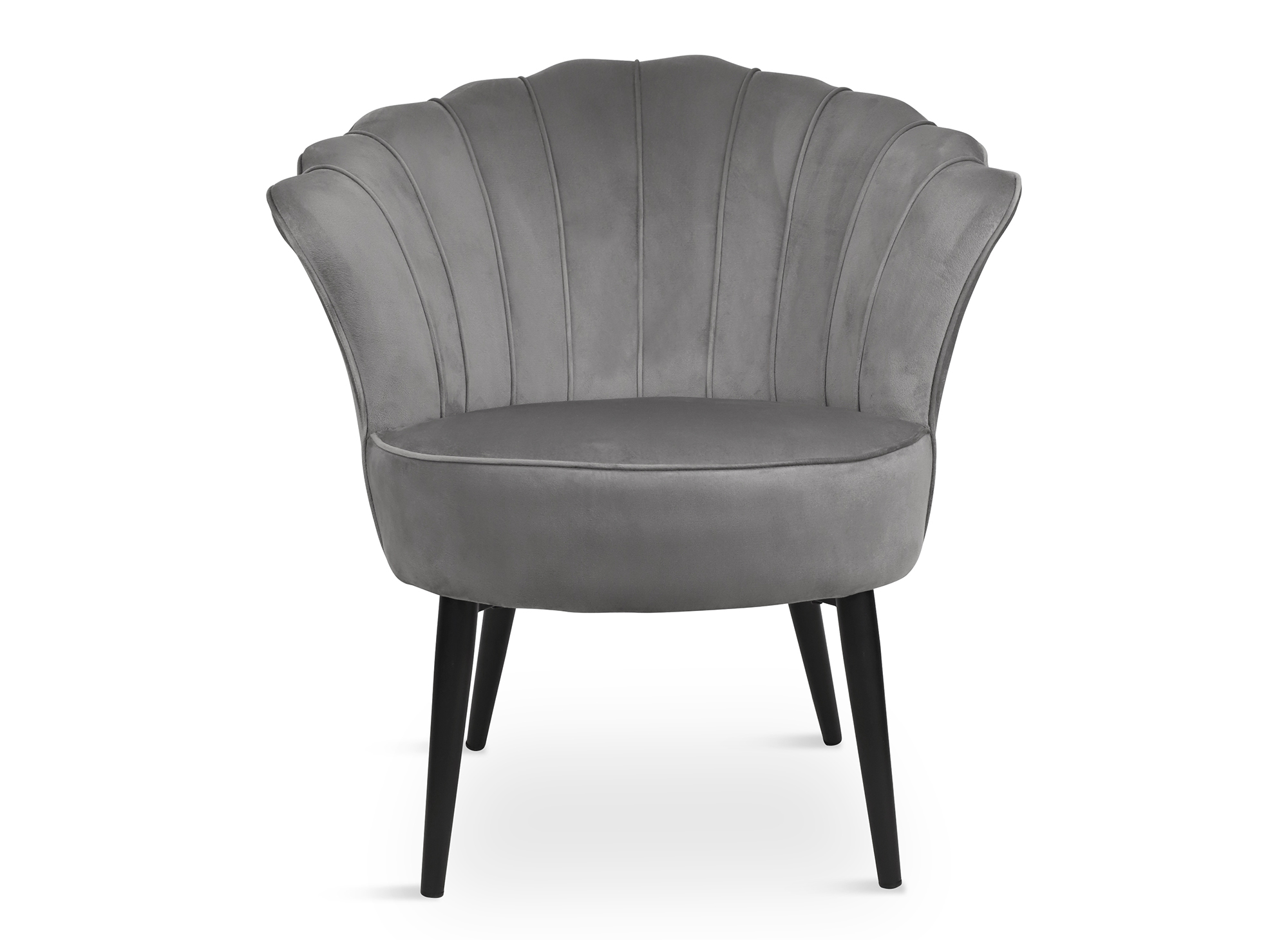 Fauteuil design en velours gris ROKIA