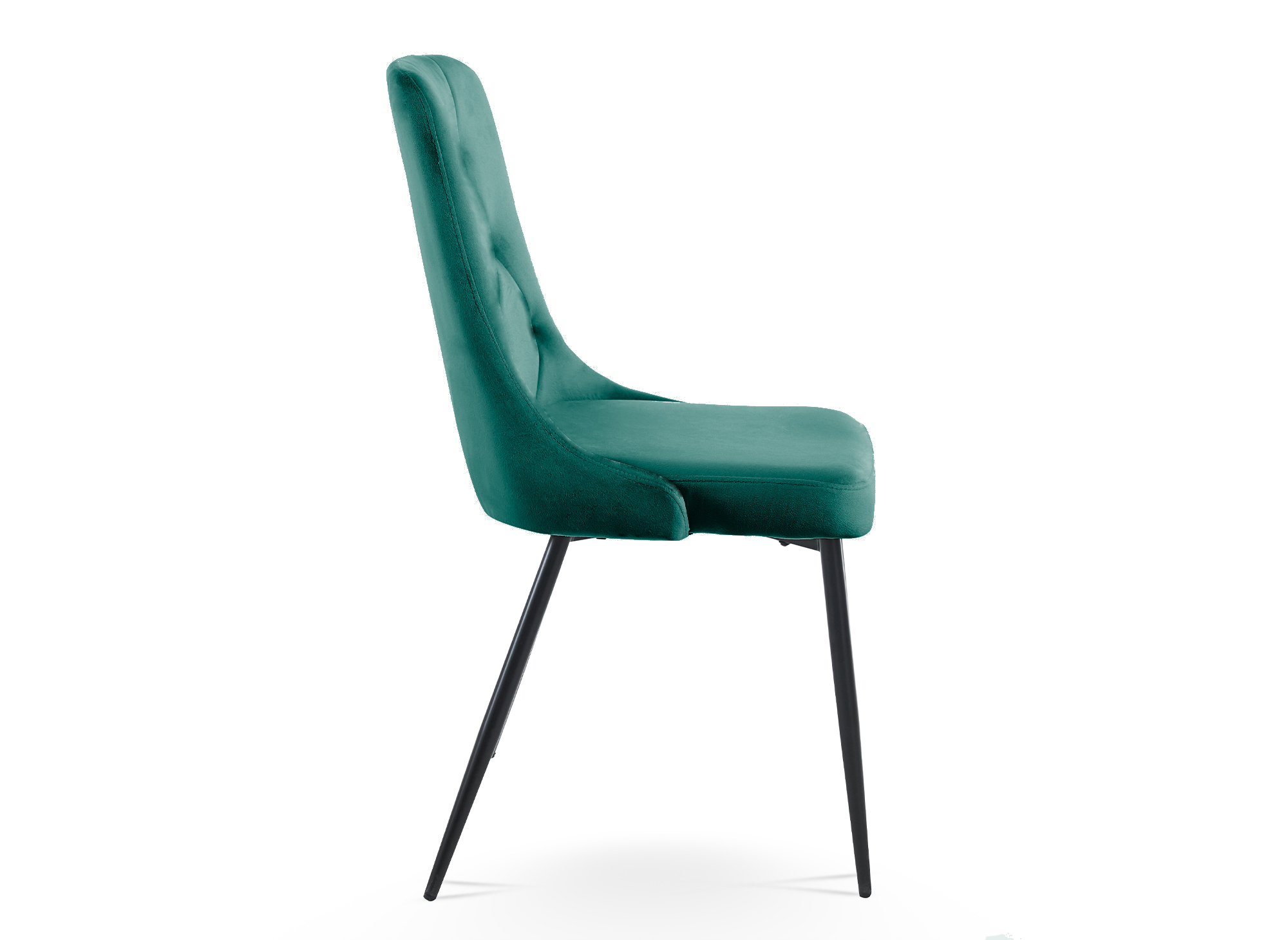 Lot de 4 chaises design en velours vert OLVEA