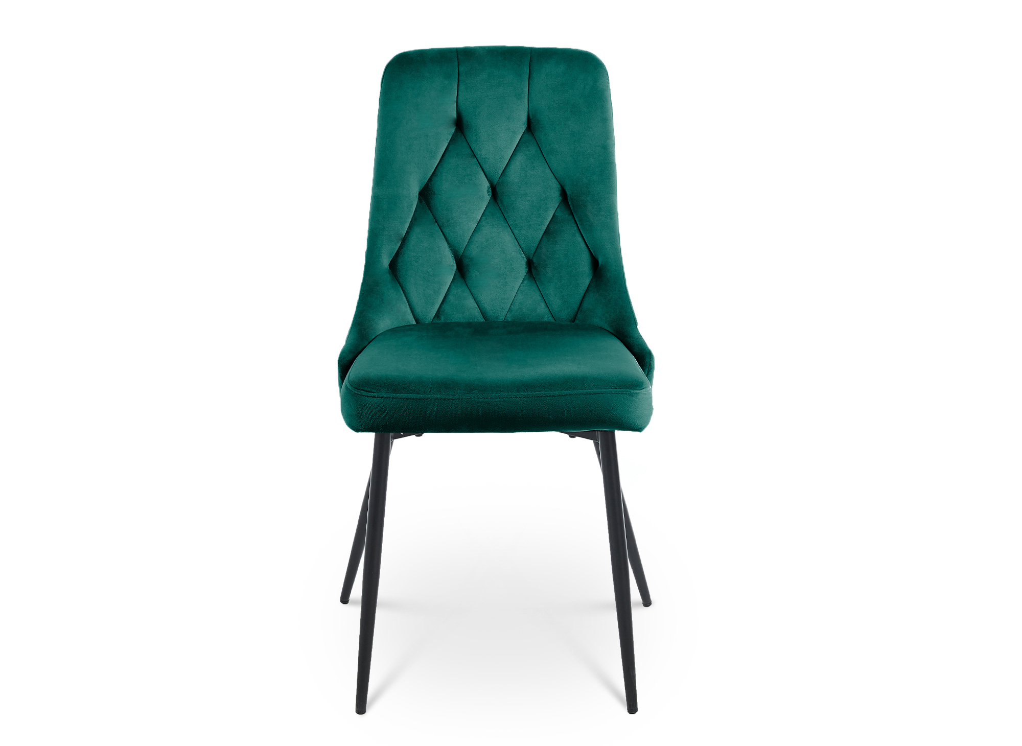 Lot de 4 chaises design en velours vert OLVEA